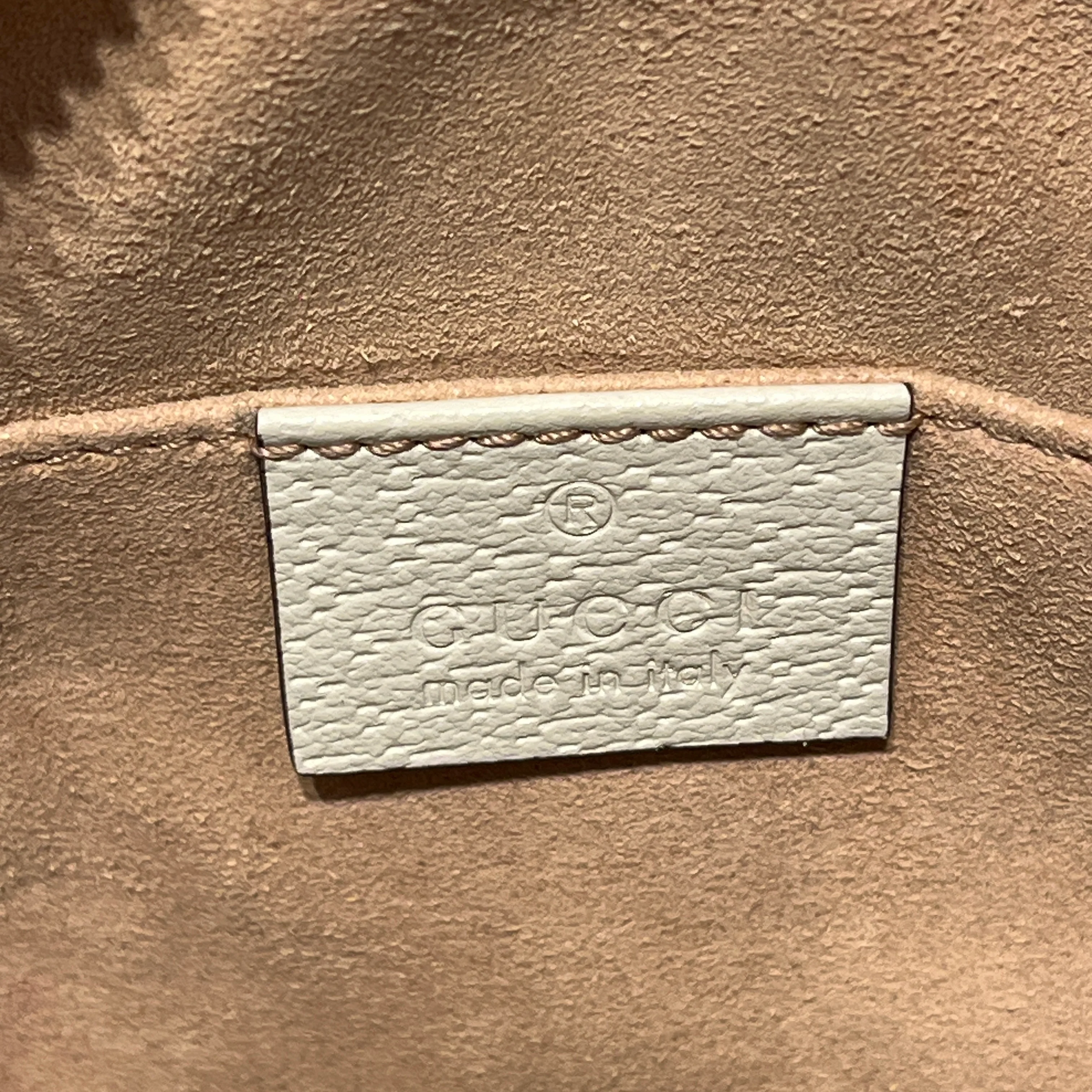 GUCCI/Cross Body Bag/Monogram/Leather/CRM/OPHIDIA MINI