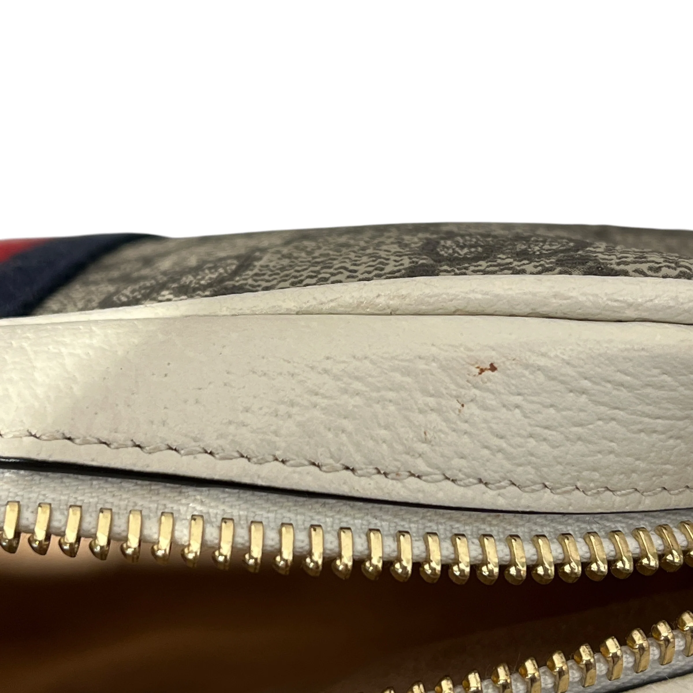 GUCCI/Cross Body Bag/Monogram/Leather/CRM/OPHIDIA MINI