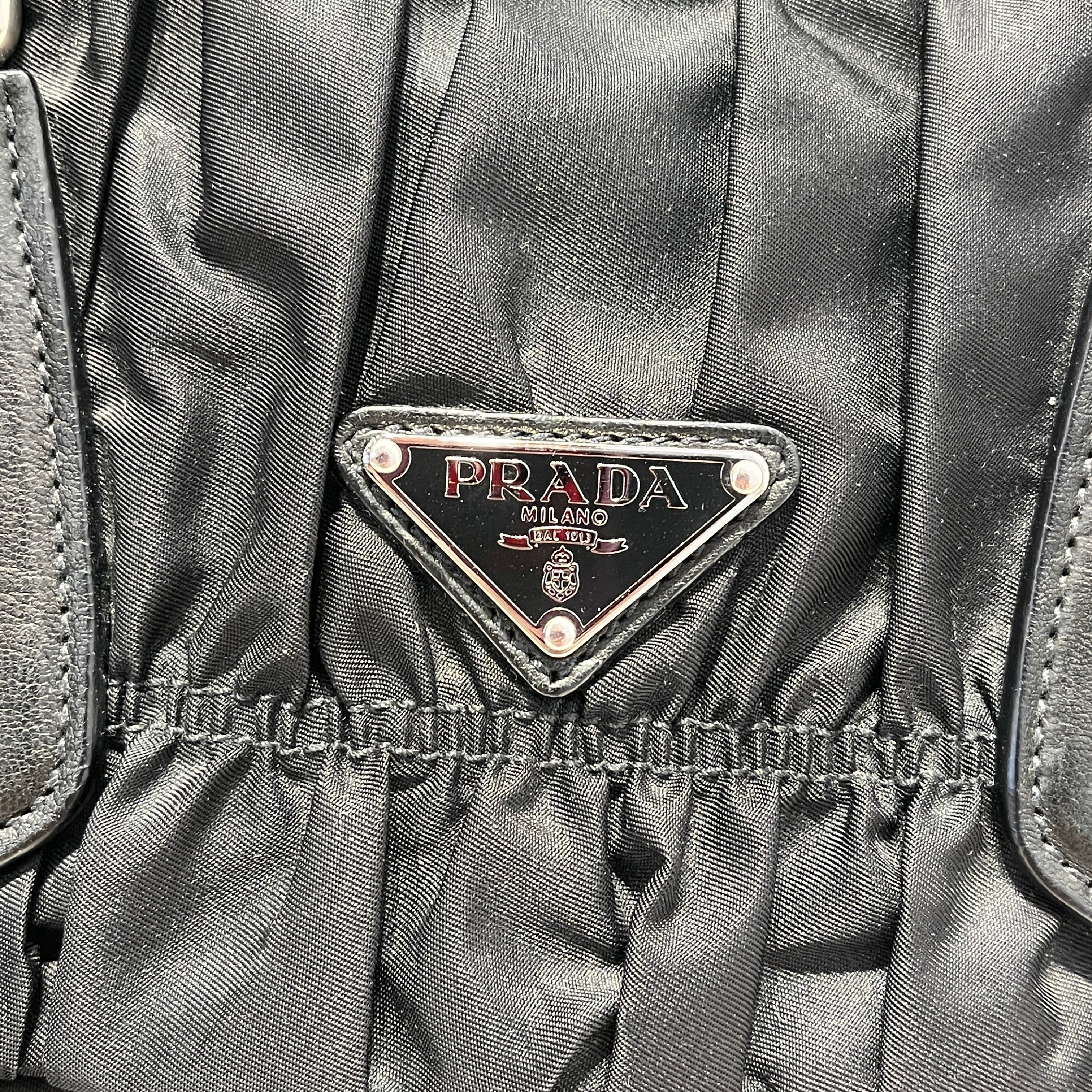 PRADA/Cross Body Bag/Nylon/BLK/TESSUTO