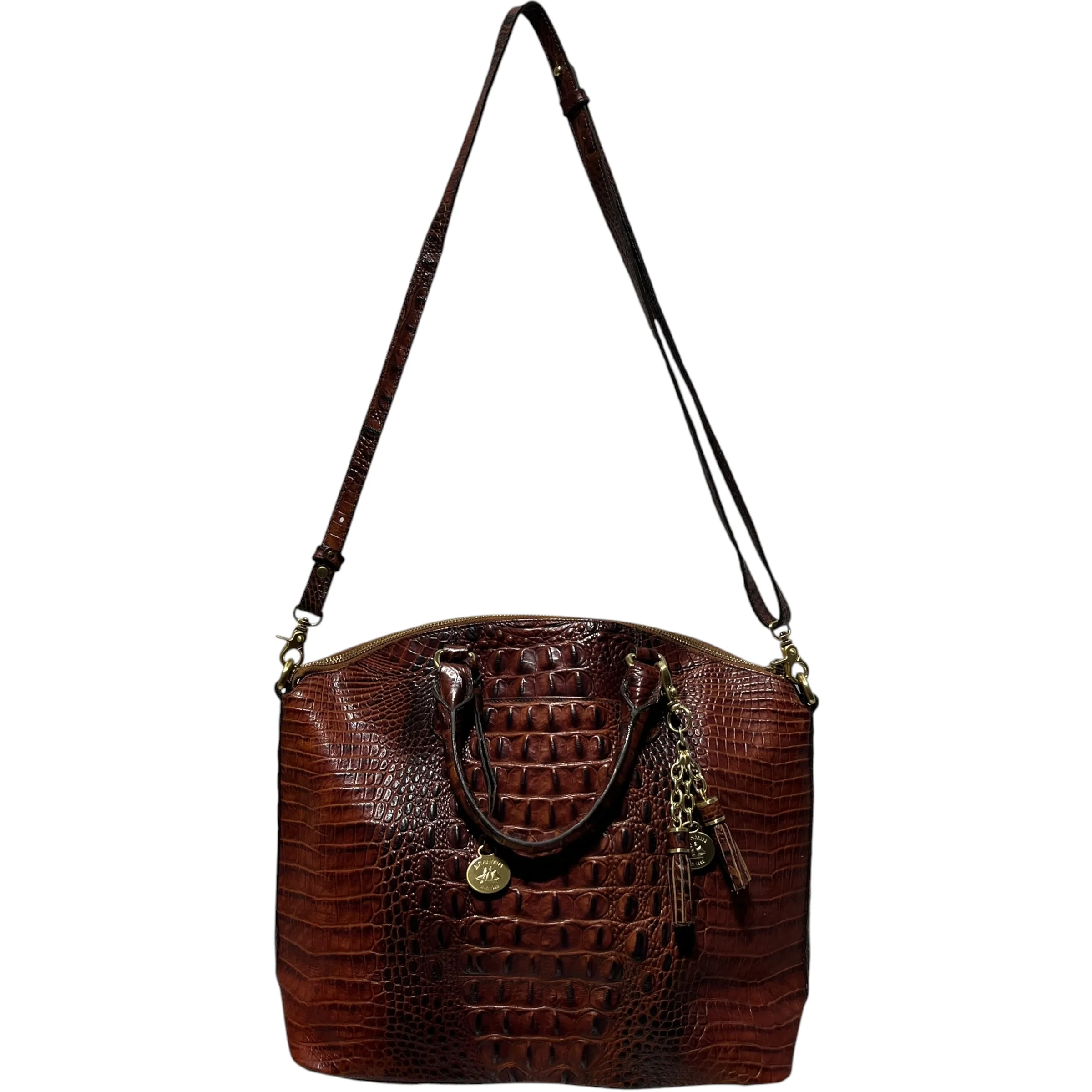 Brahmin/Hand Bag/Animal Pattern/Leather/BRW/Duxbury Satchel