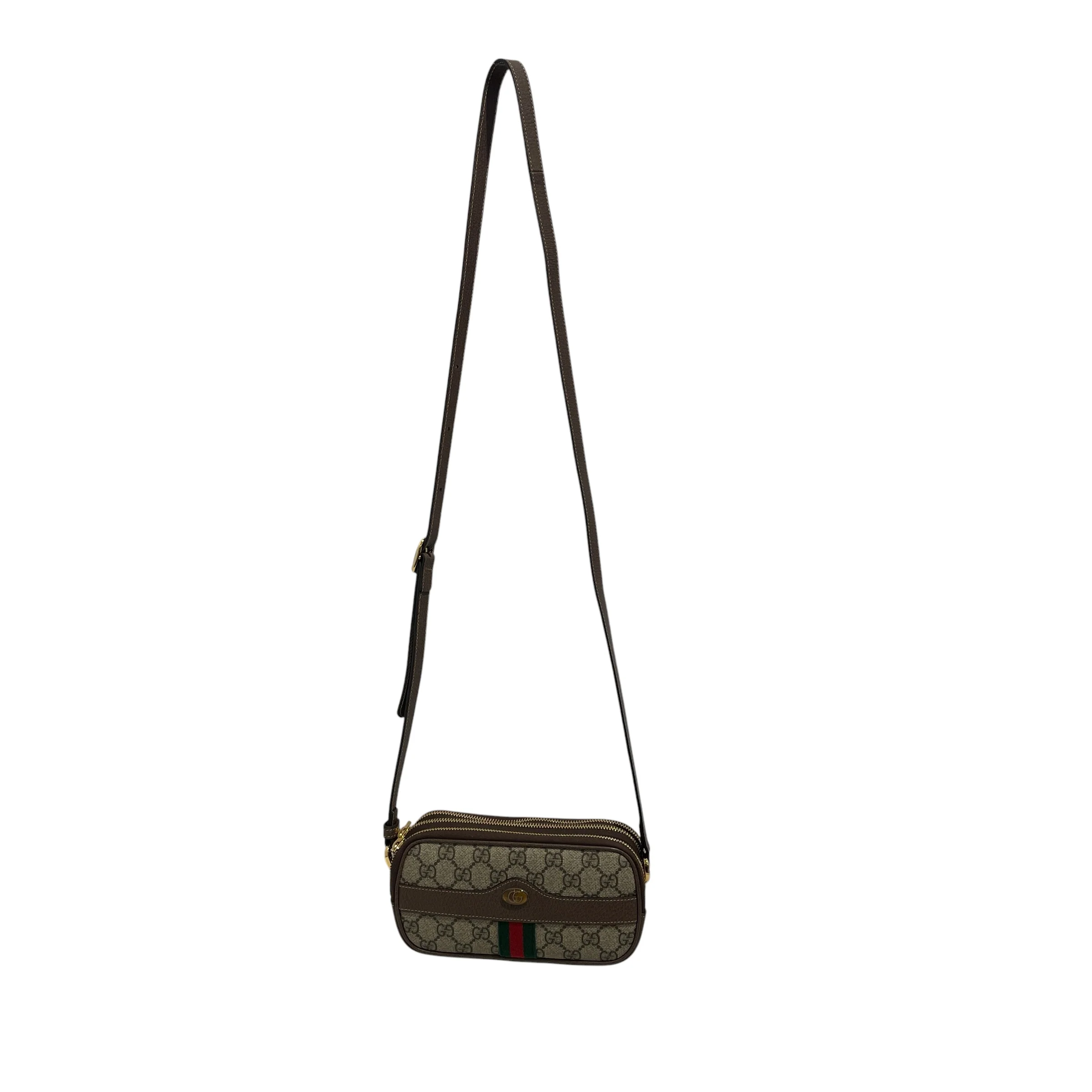 GUCCI/Cross Body Bag/Monogram/Leather/BRW/Mini ophidia crossbody