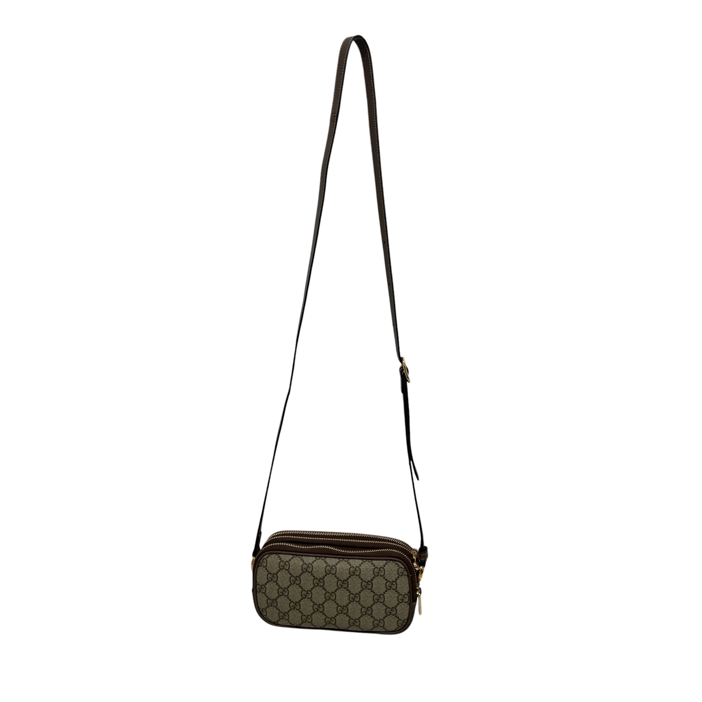 GUCCI/Cross Body Bag/Monogram/Leather/BRW/Mini ophidia crossbody
