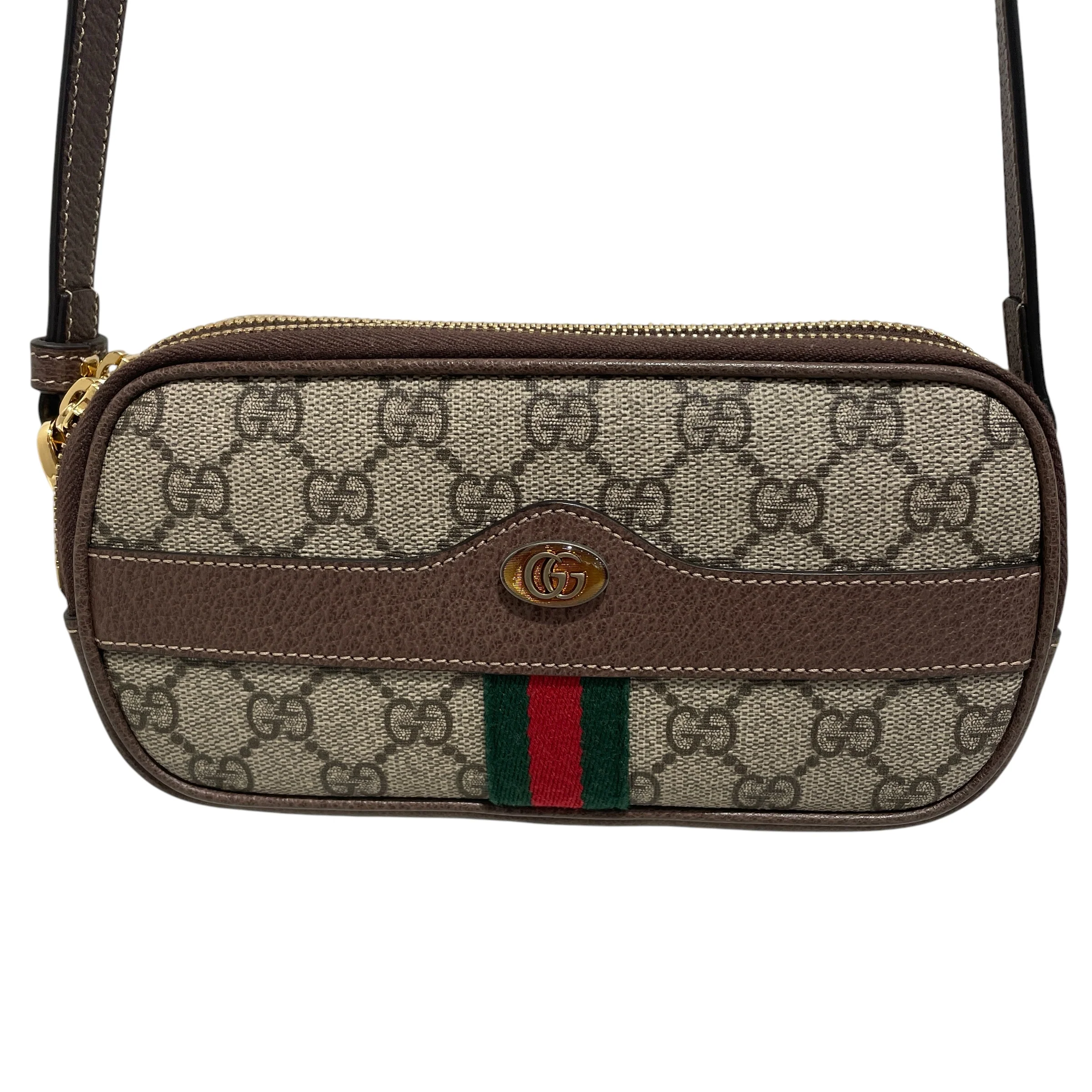GUCCI/Cross Body Bag/Monogram/Leather/BRW/Mini ophidia crossbody