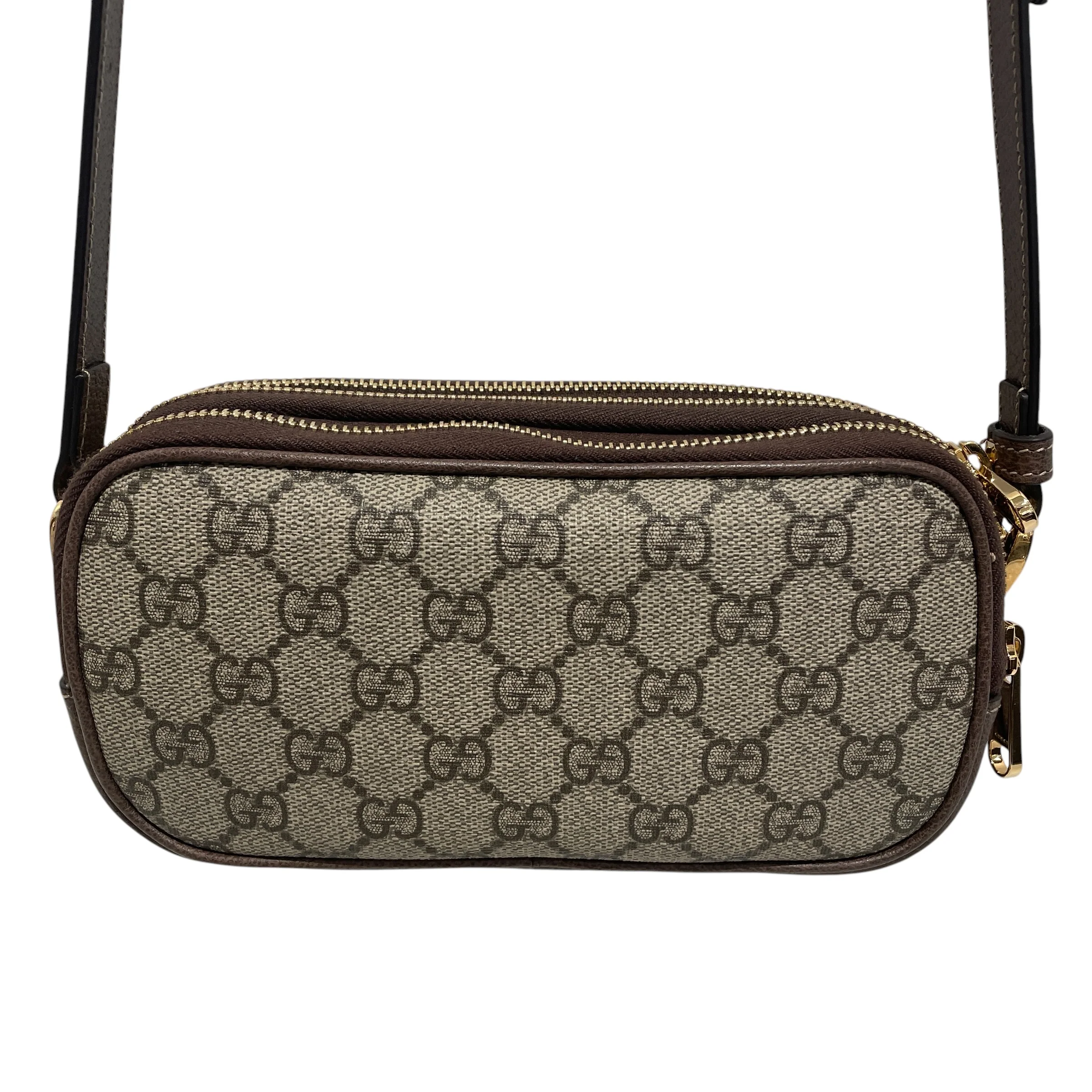 GUCCI/Cross Body Bag/Monogram/Leather/BRW/Mini ophidia crossbody