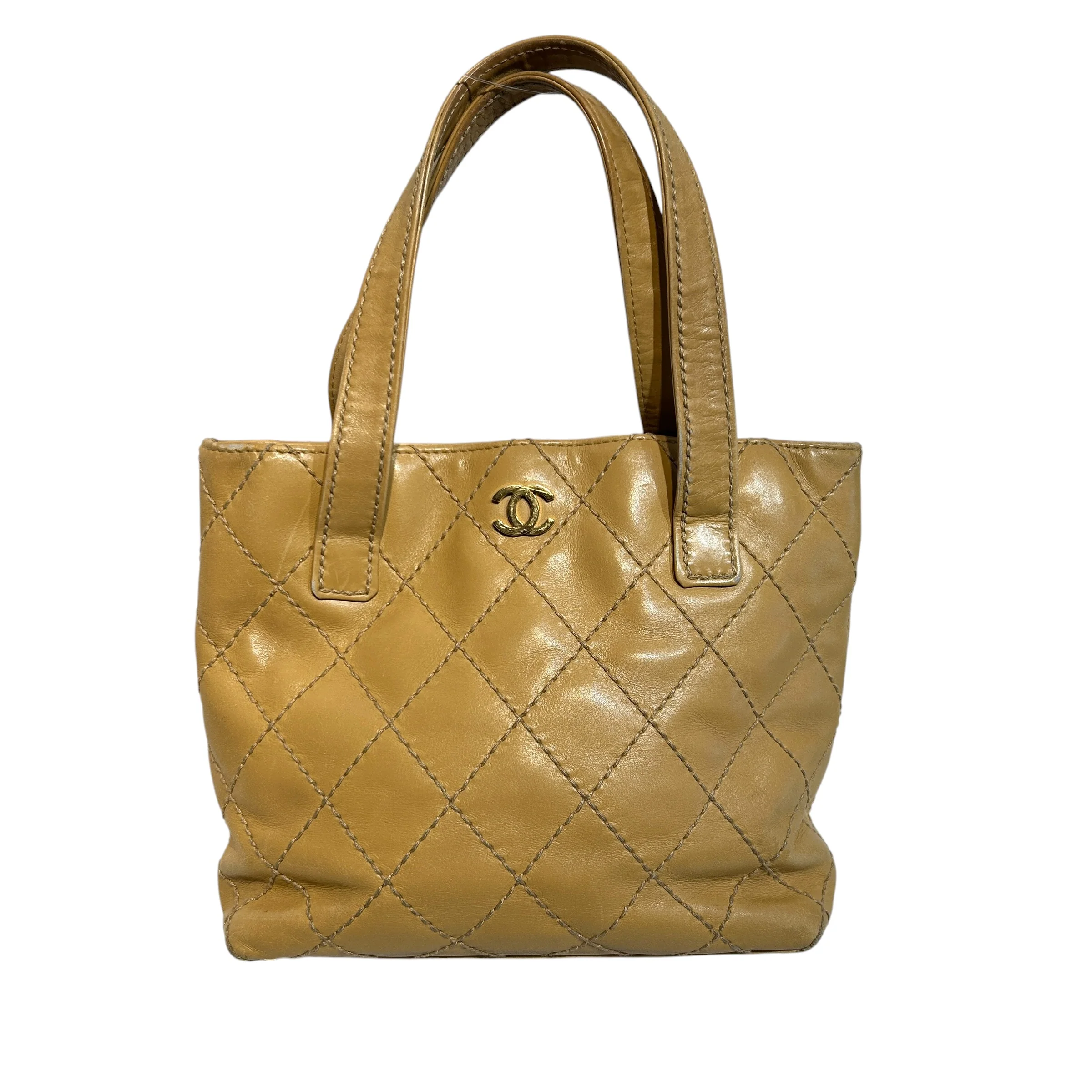 CHANEL/Tote Bag/Leather/CML/Quilted Wild Stitch Surpique