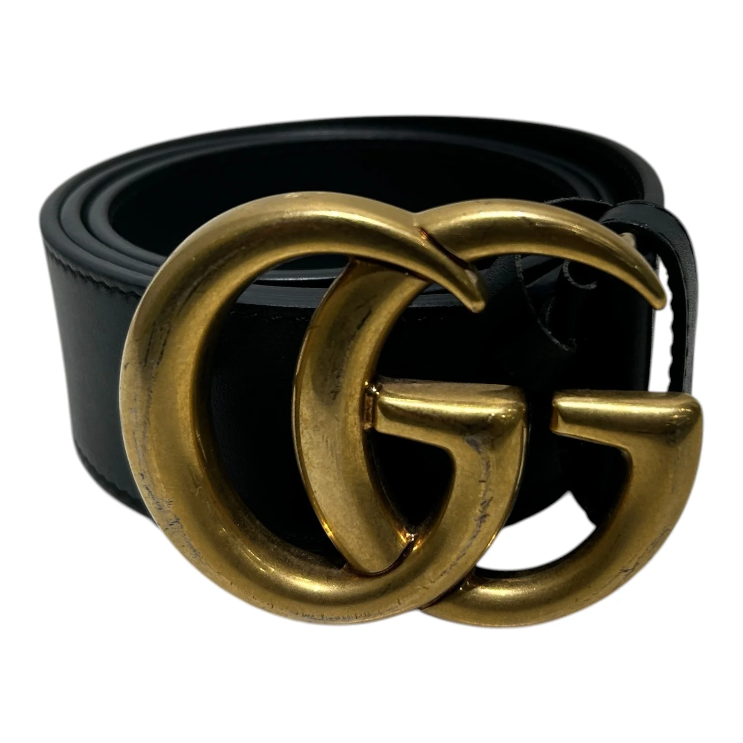 GUCCI/Belt/Leather/BLK/MARMOT GG