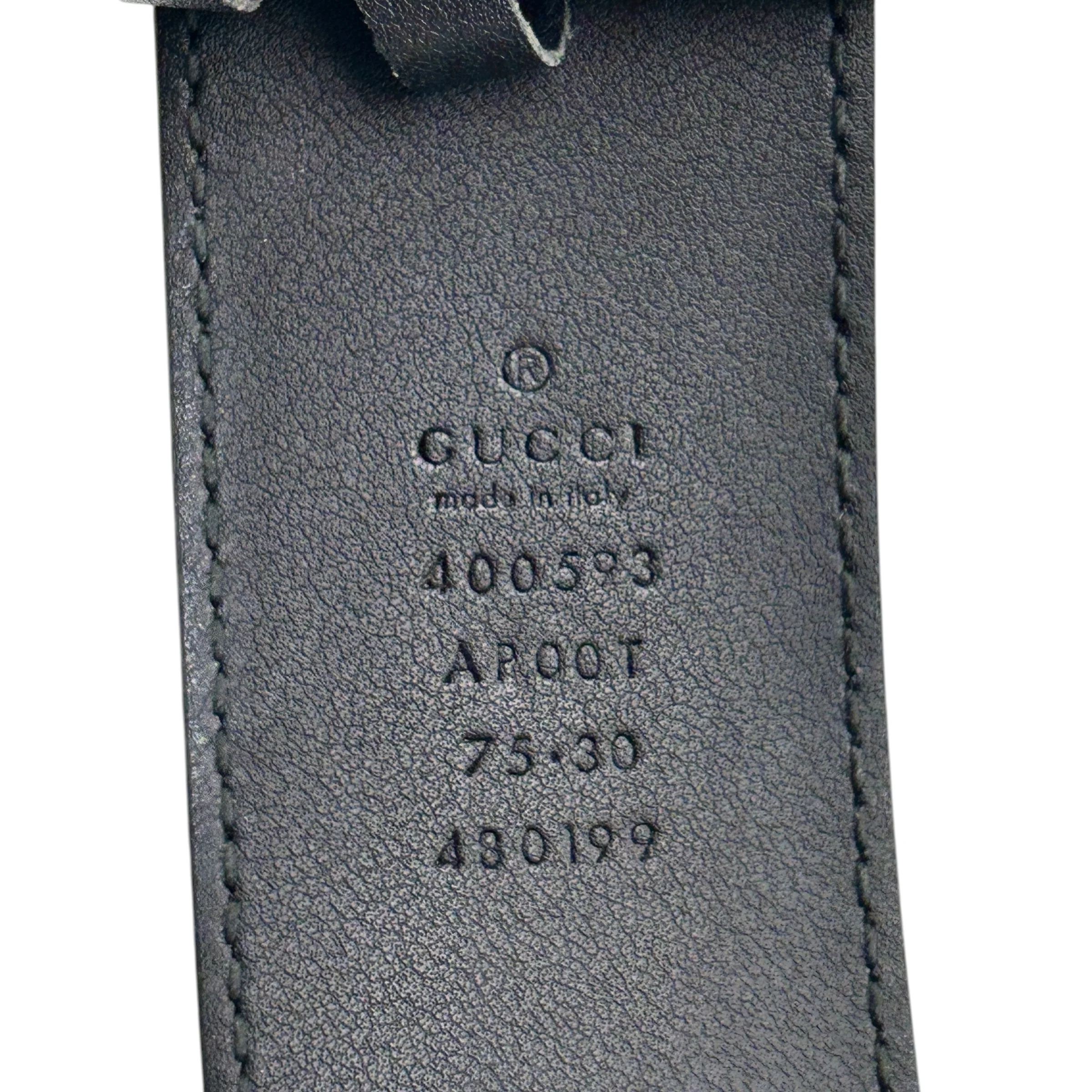 GUCCI/Belt/Leather/BLK/MARMOT GG