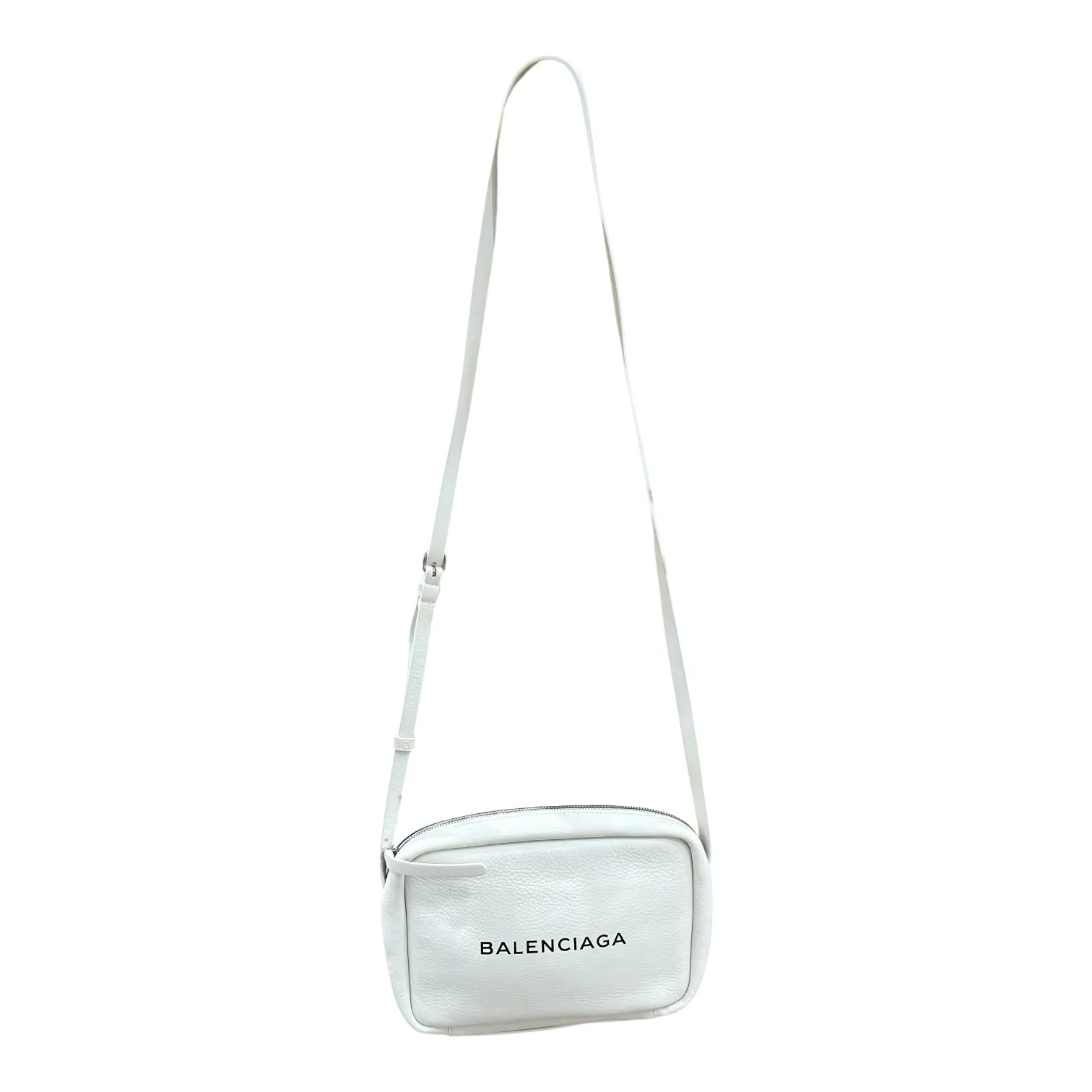 BALENCIAGA/Cross Body Bag/Graphic/Leather/WHT/EVERYDAY CAMERA BAG