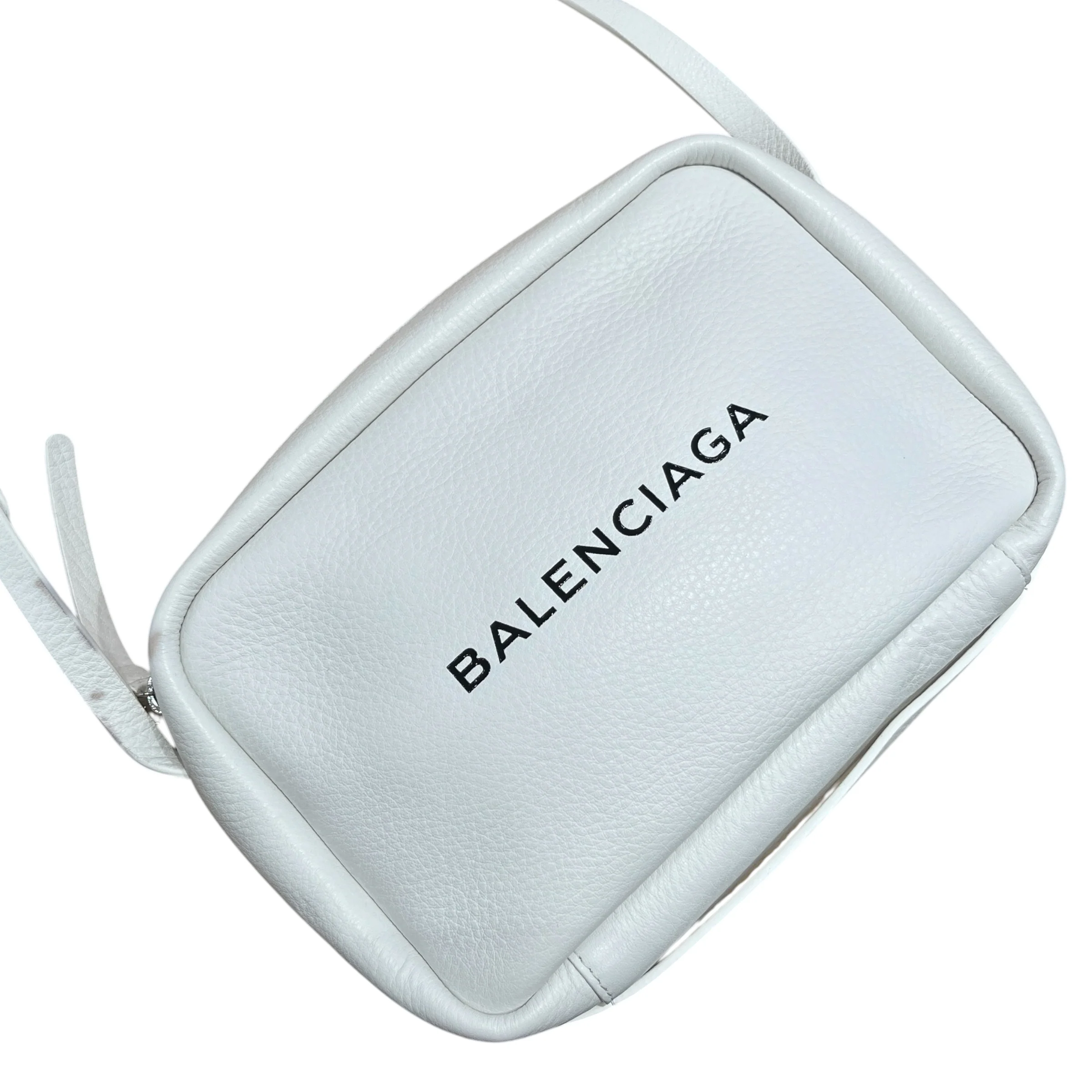 BALENCIAGA/Cross Body Bag/Graphic/Leather/WHT/EVERYDAY CAMERA BAG
