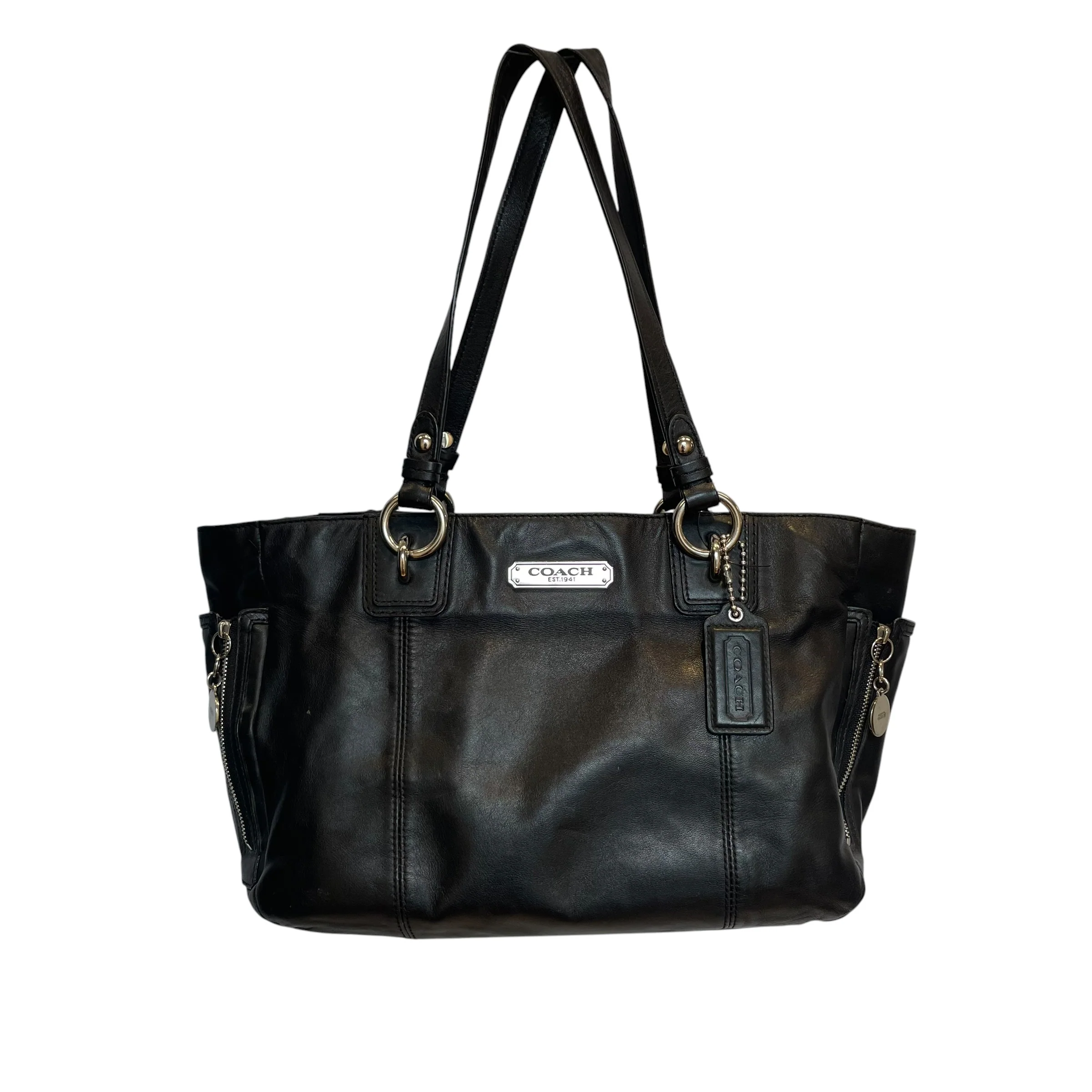 COACH/Bag/Leather/BLK/SIDE ZIPPERS