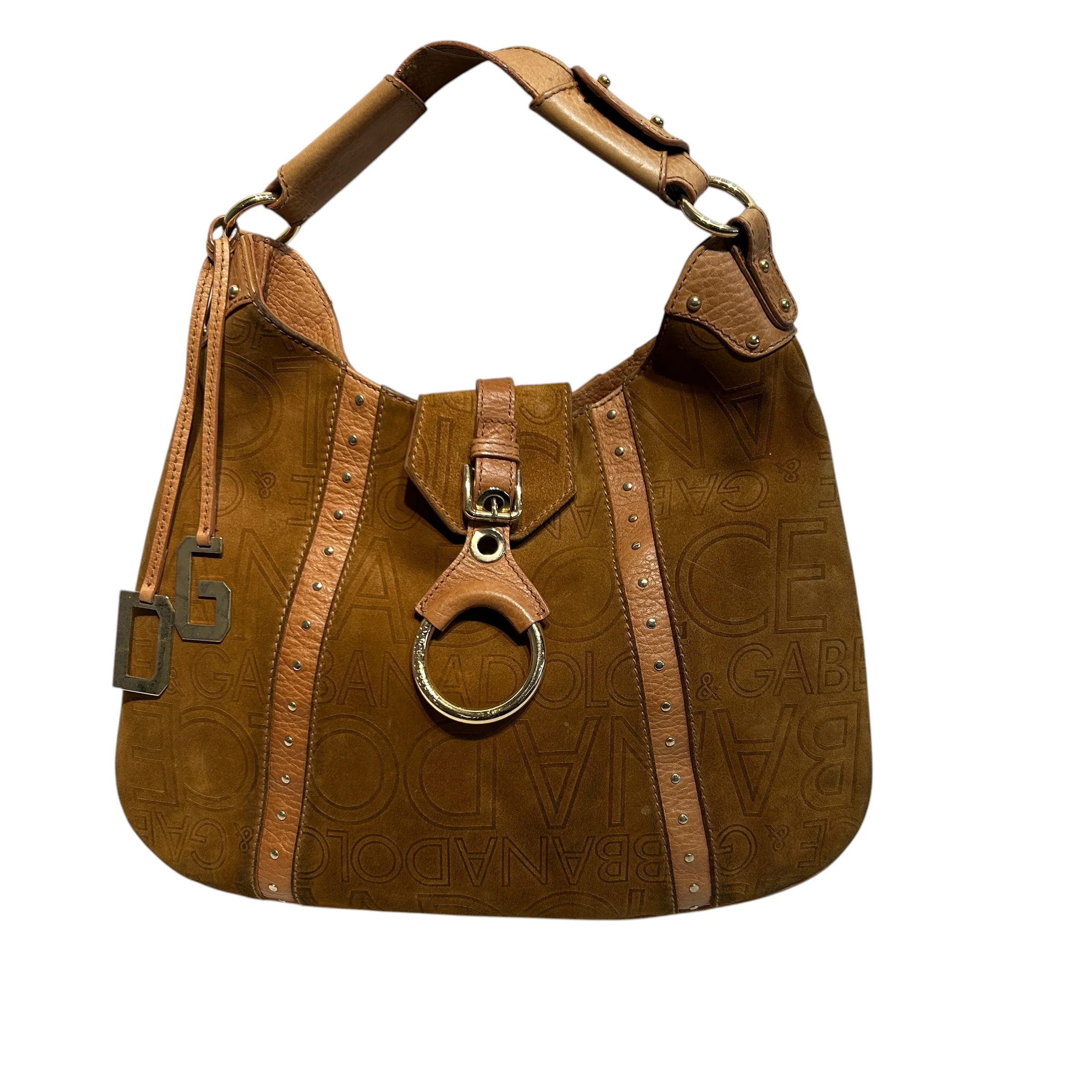 DOLCE&GABBANA/Tote Bag/Suede/BEG/D&G keychain