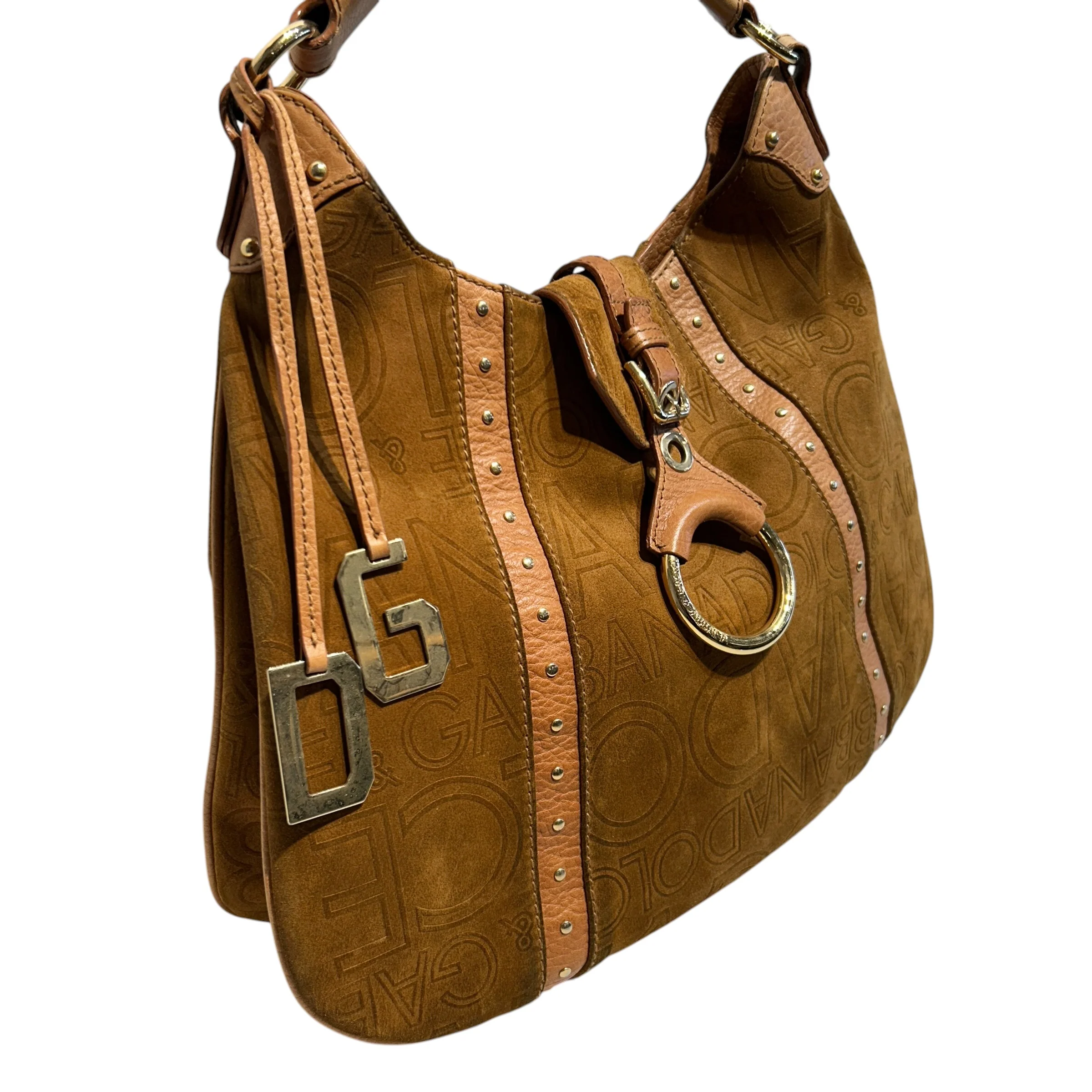 DOLCE&GABBANA/Tote Bag/Suede/BEG/D&G keychain