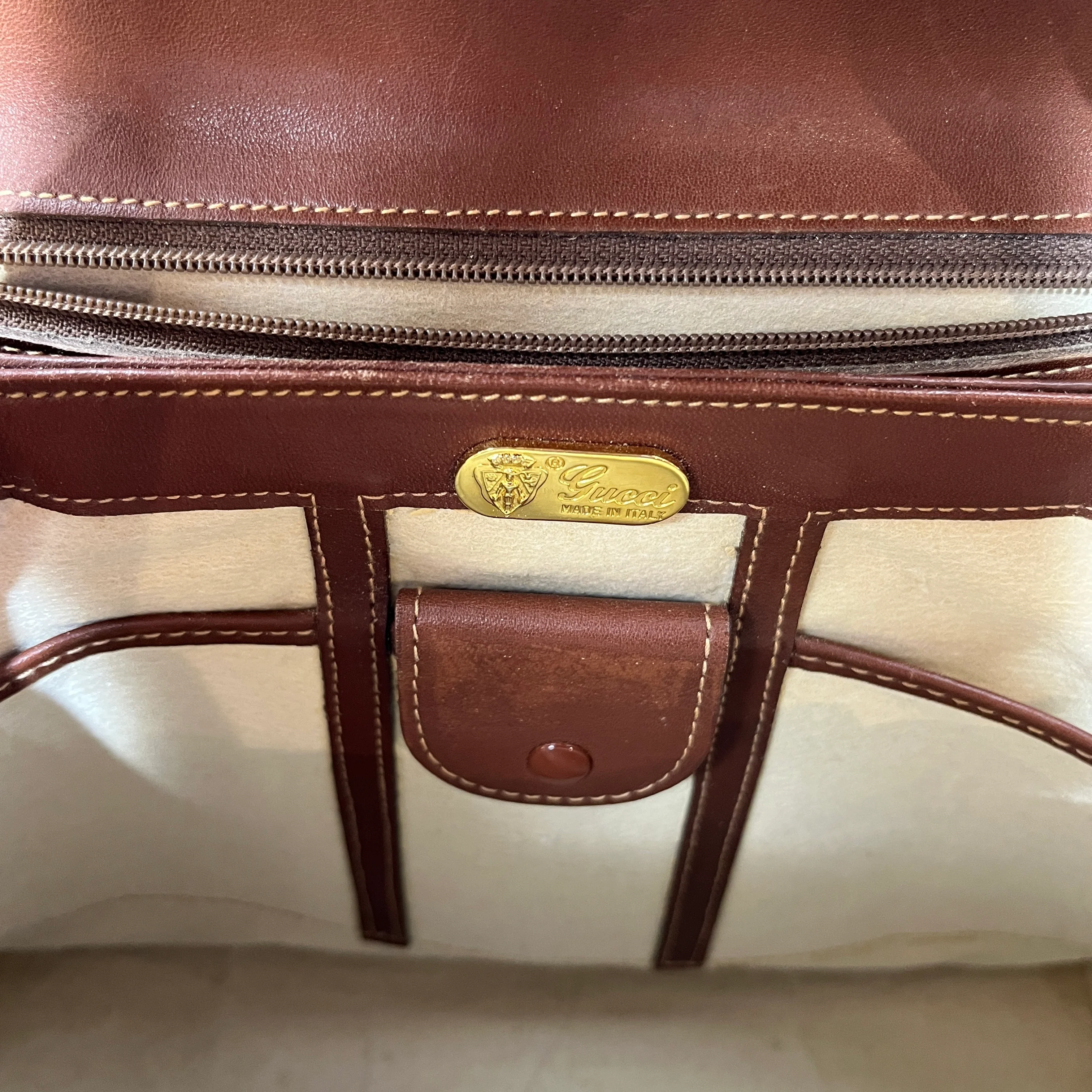 GUCCI/Hand Bag/Monogram/BRW/GUCCISSIMA 80'S VINTAGE