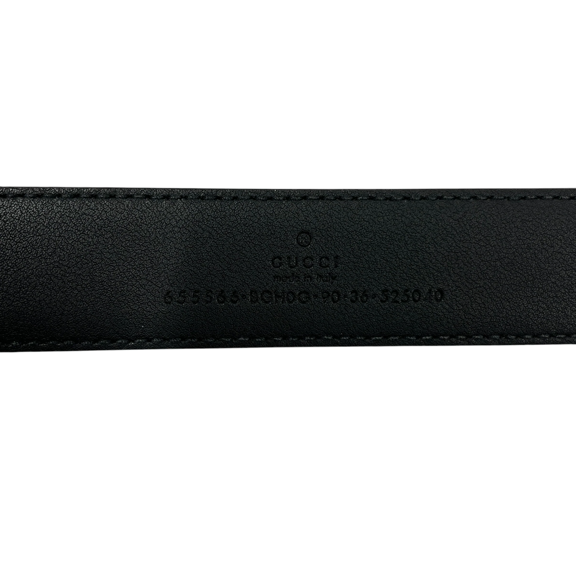 GUCCI/Belt/Leather/BLK/Selleria Gold G Buckle
