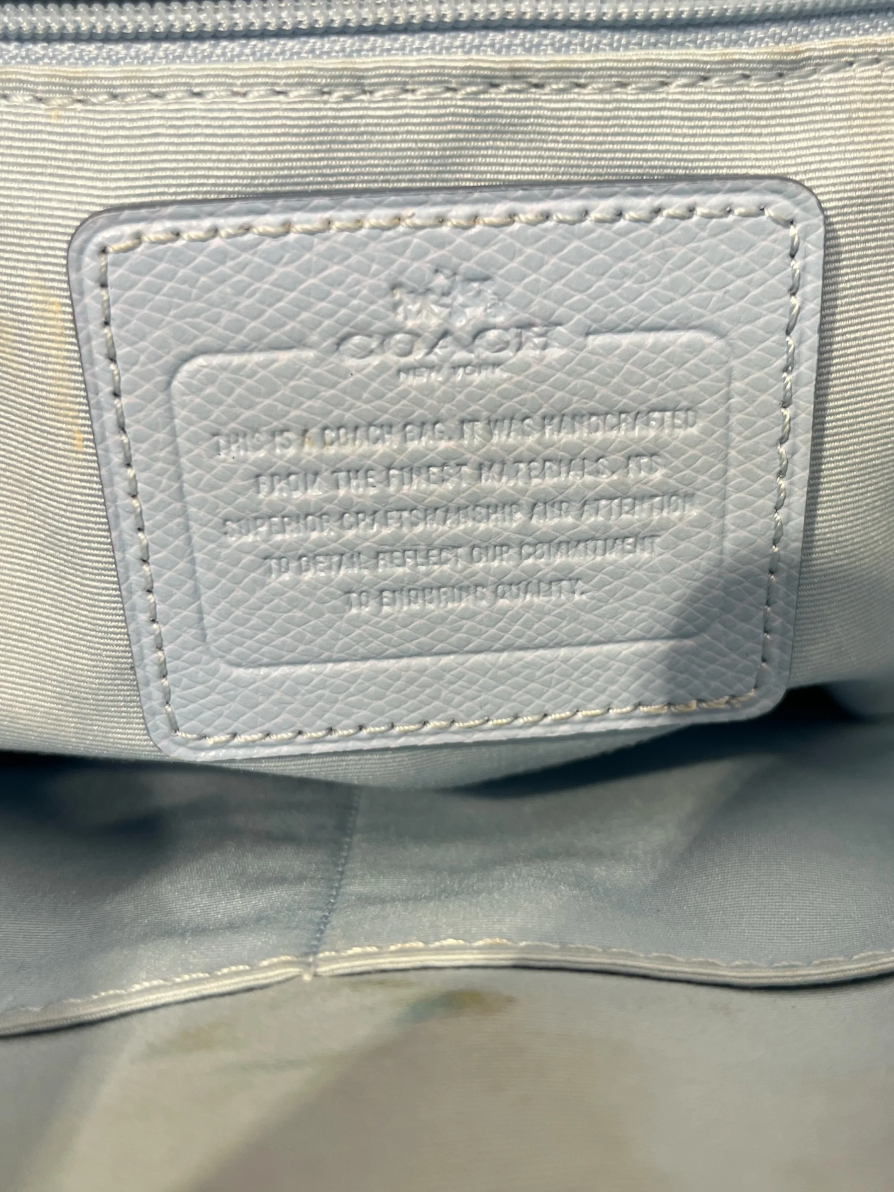 COACH/Hand Bag/Leather/BLU/
