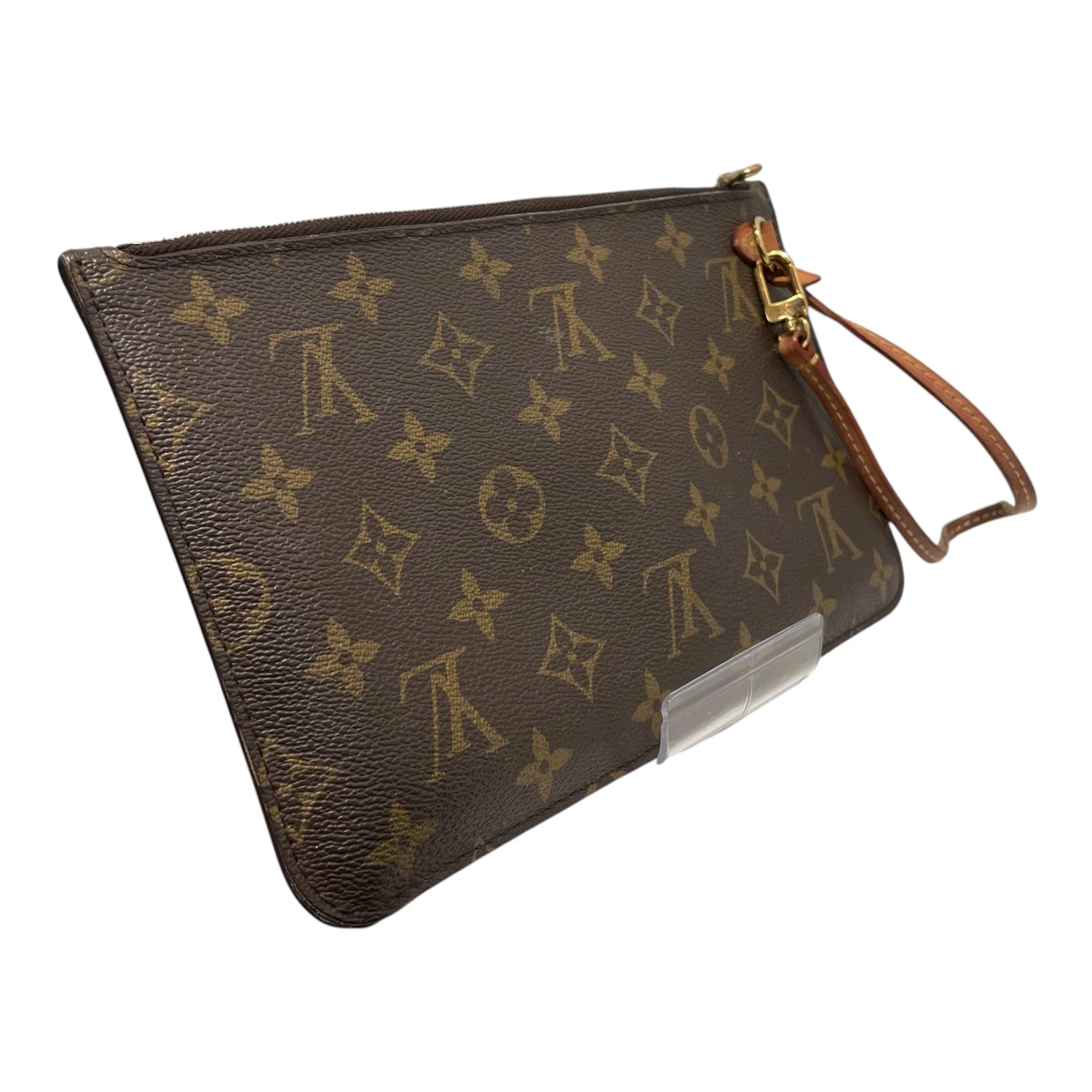 LOUIS VUITTON/Clutch Bag/Leather/BRW/NEVERFULL POUCHETTE