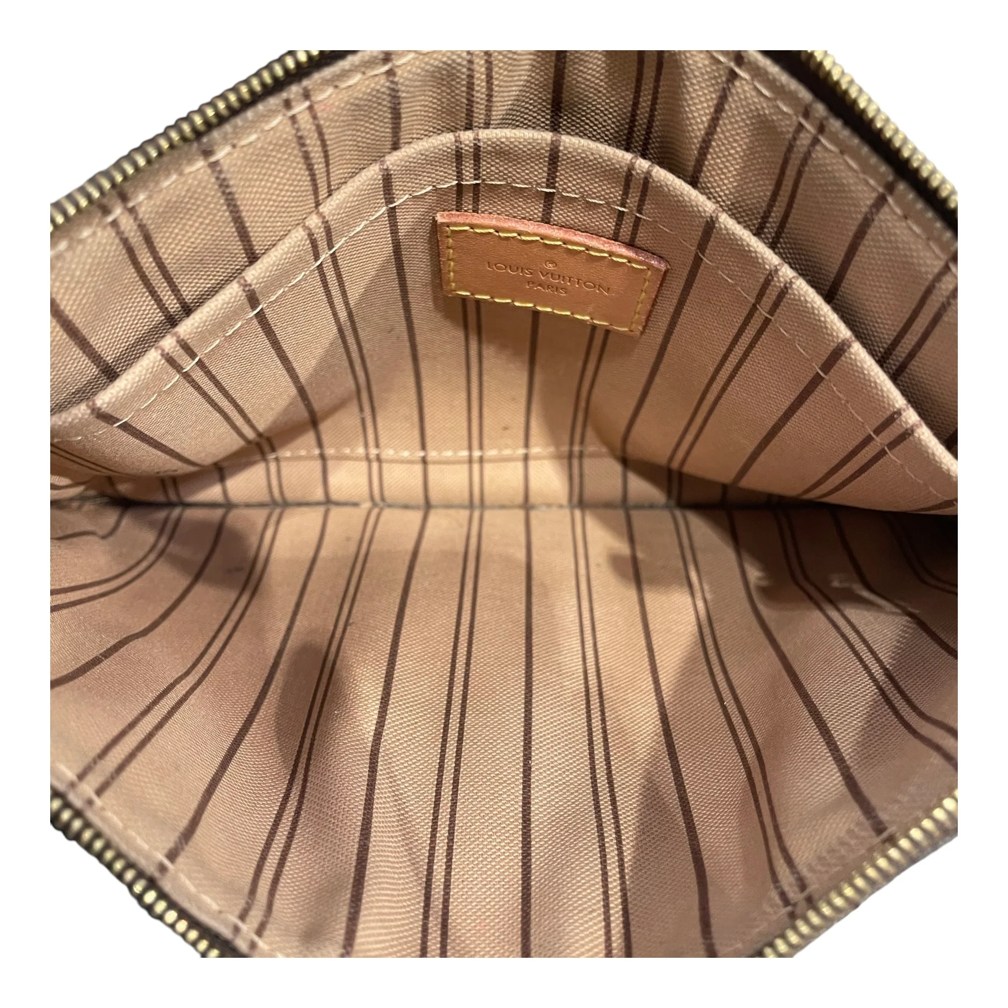 LOUIS VUITTON/Clutch Bag/Leather/BRW/NEVERFULL POUCHETTE