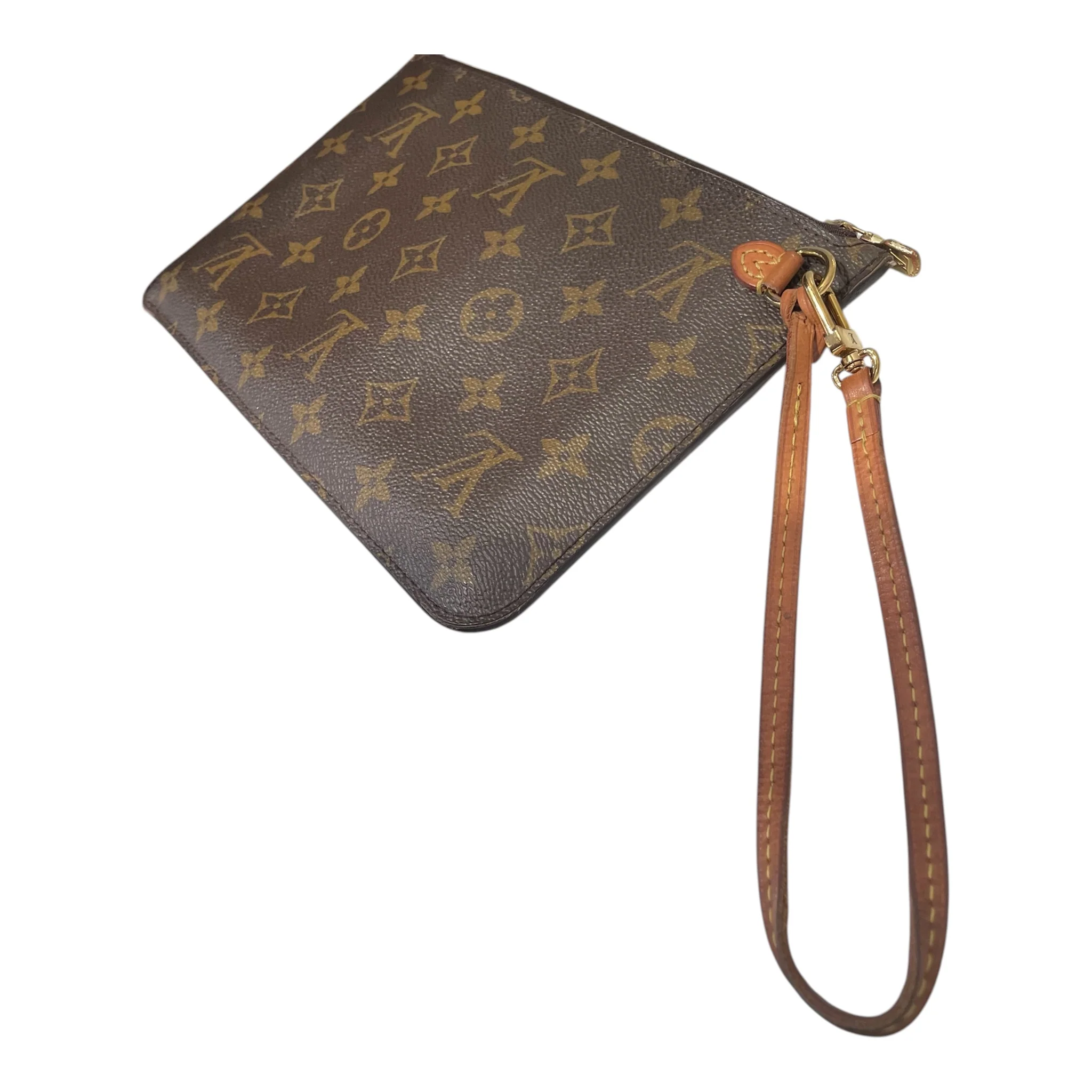 LOUIS VUITTON/Clutch Bag/Leather/BRW/NEVERFULL POUCHETTE