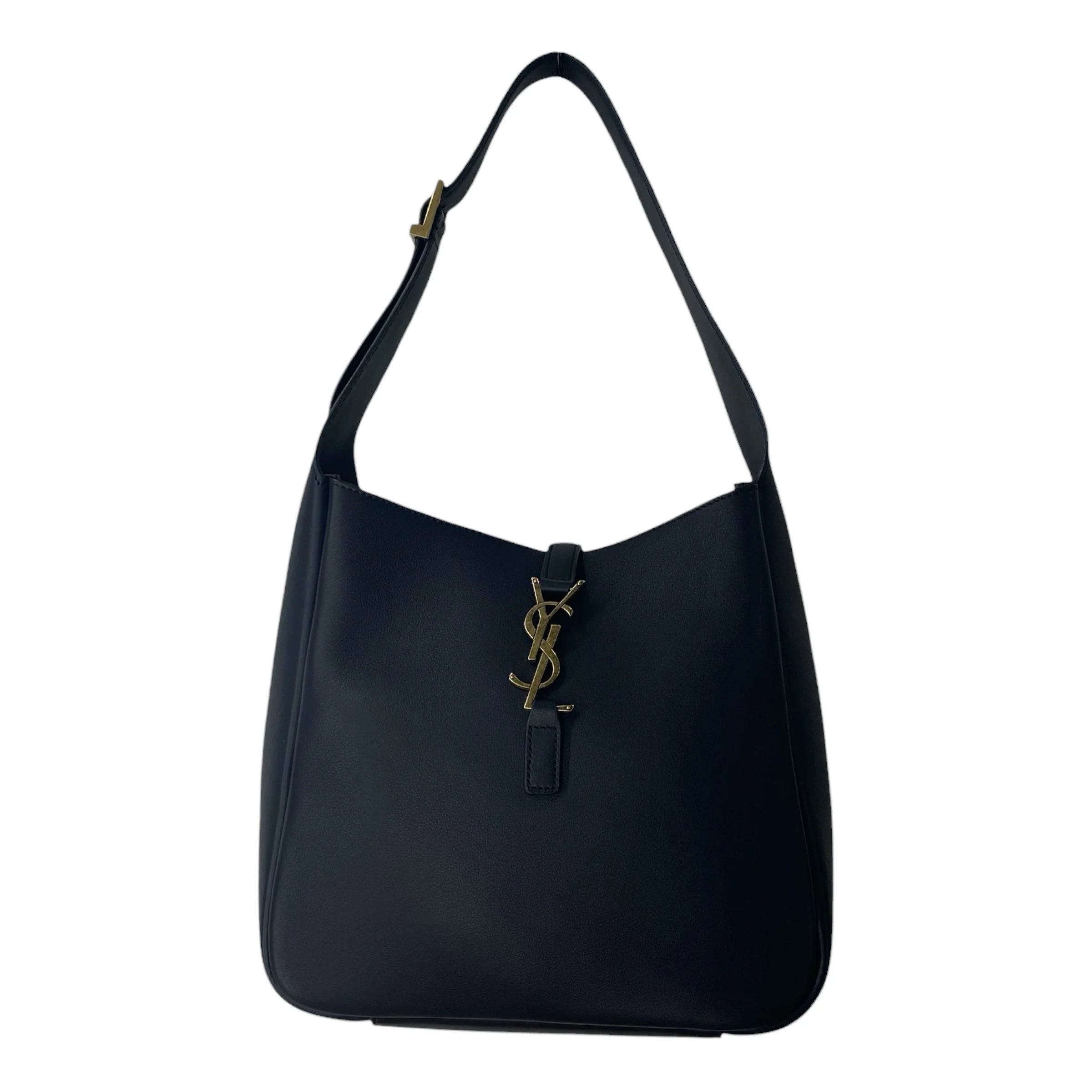 YVES SAINT LAURENT/Hand Bag/Leather/NVY/LE 5 A 7 LOGO CLOSURE HARDWARE