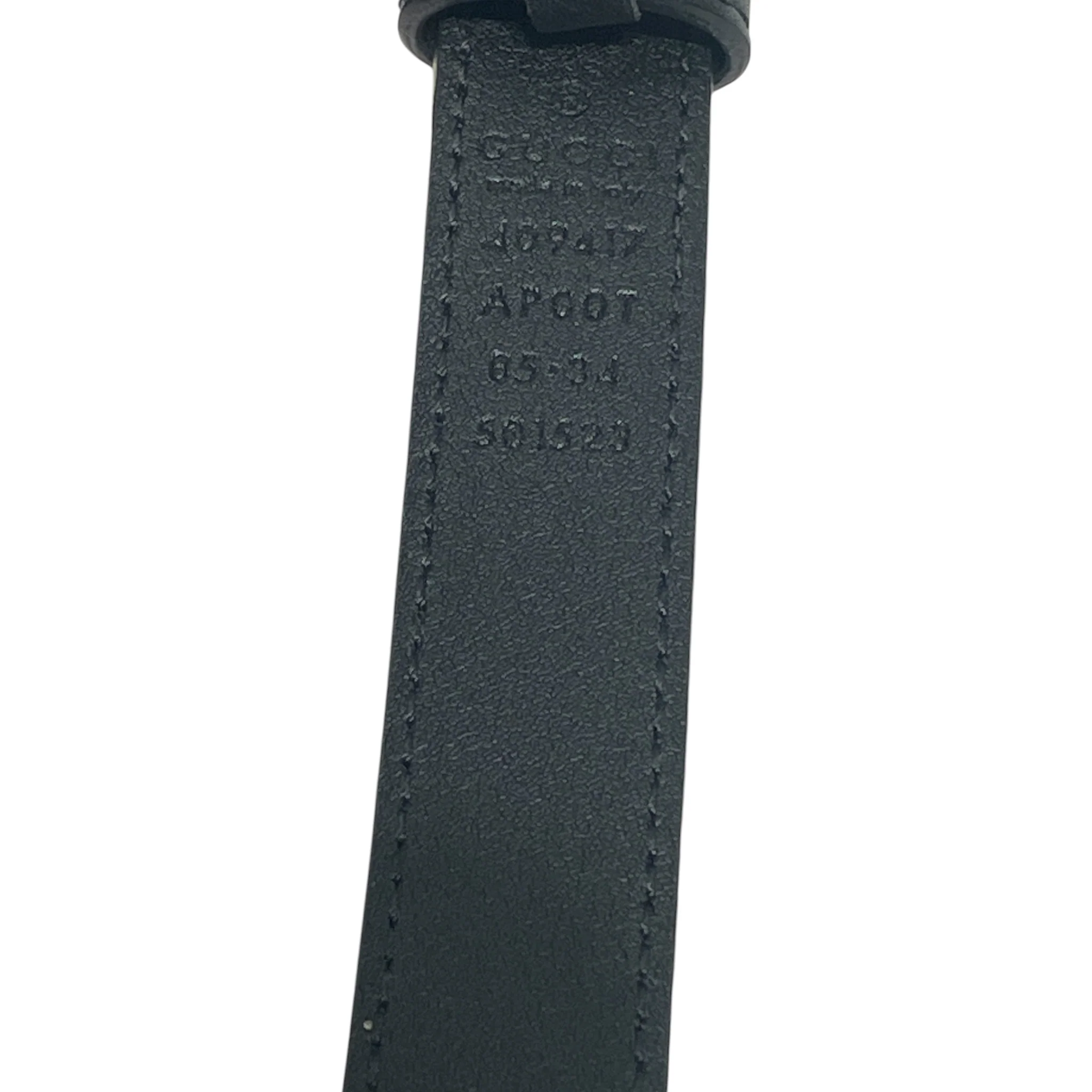 GUCCI/Belt/Leather/BLK/Thin Belt Old GG Buckle Belt