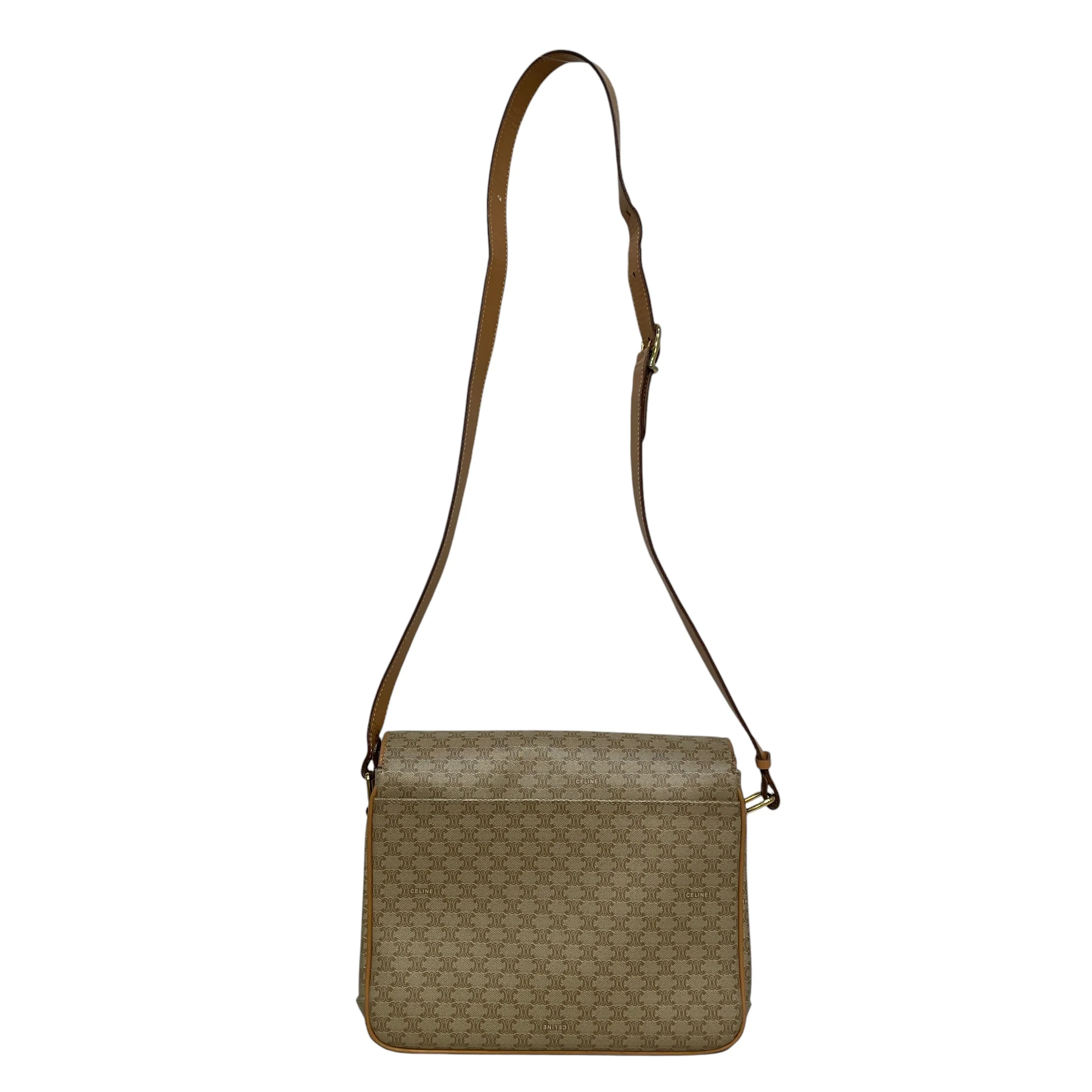 CELINE/Cross Body Bag/Monogram/Leather/KHK/