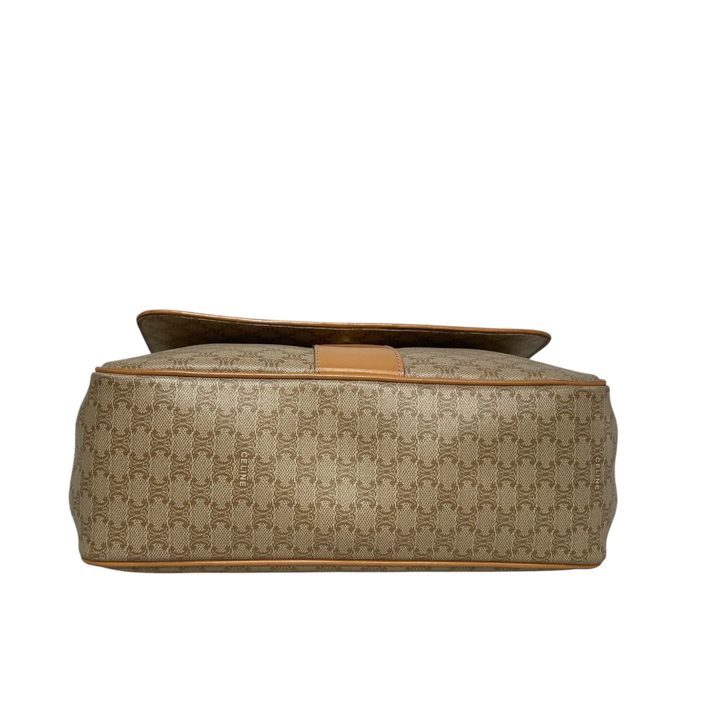 CELINE/Cross Body Bag/Monogram/Leather/KHK/