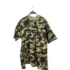 A BATHING APE/Polo Shirt/L/Cotton/GRN/Camouflage/blk trim collar/sleeves