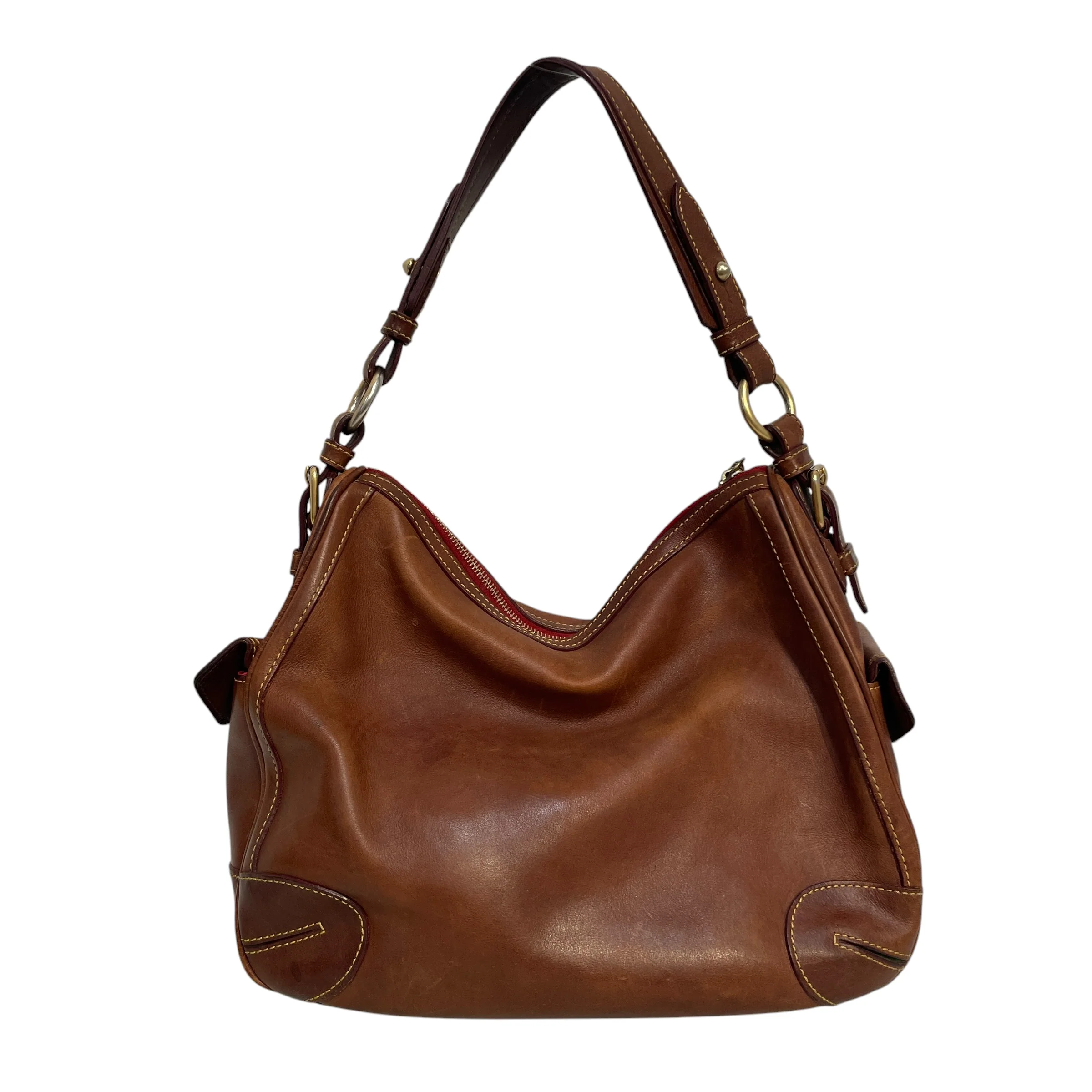Dooney & Bourke/Hand Bag/Leather/BRW/Red Inner