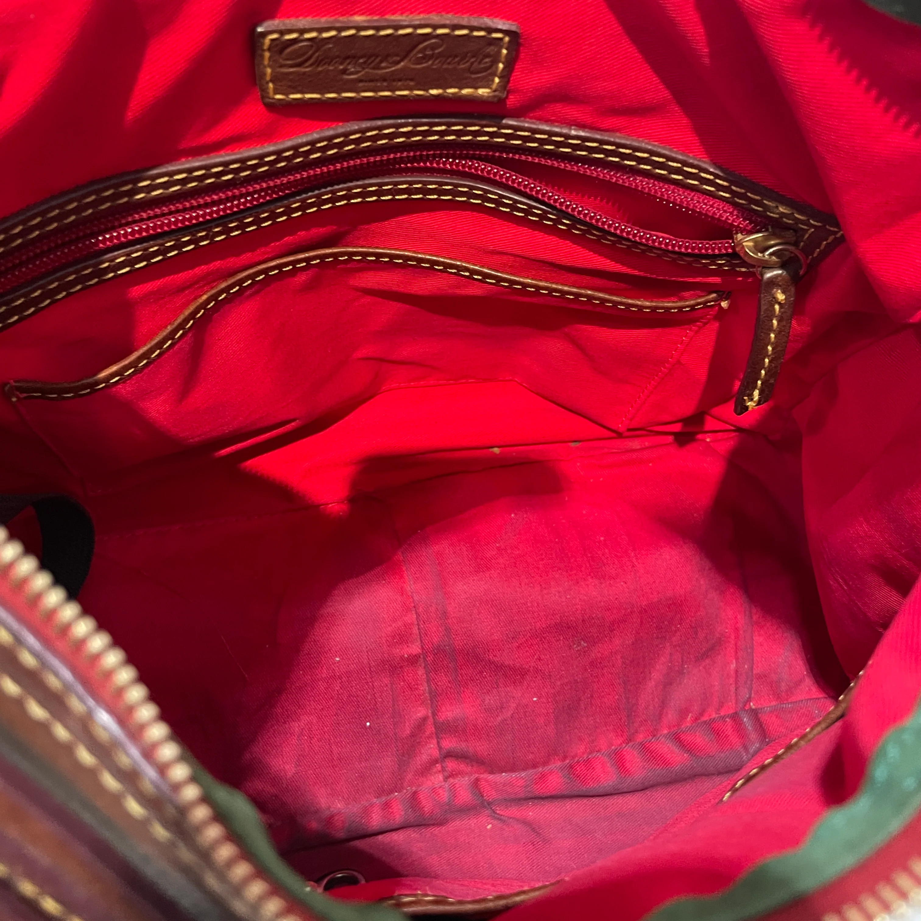 Dooney & Bourke/Hand Bag/Leather/BRW/Red Inner
