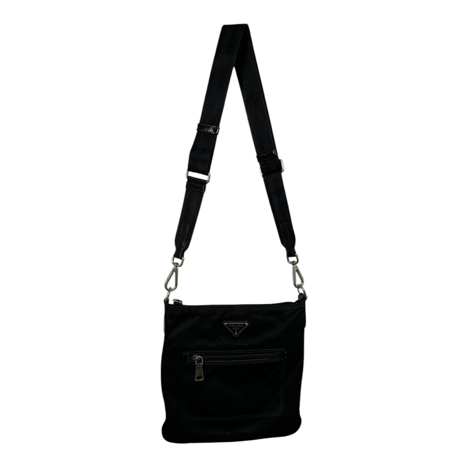 PRADA/Cross Body Bag/Nylon/BLK/TESSUTO
