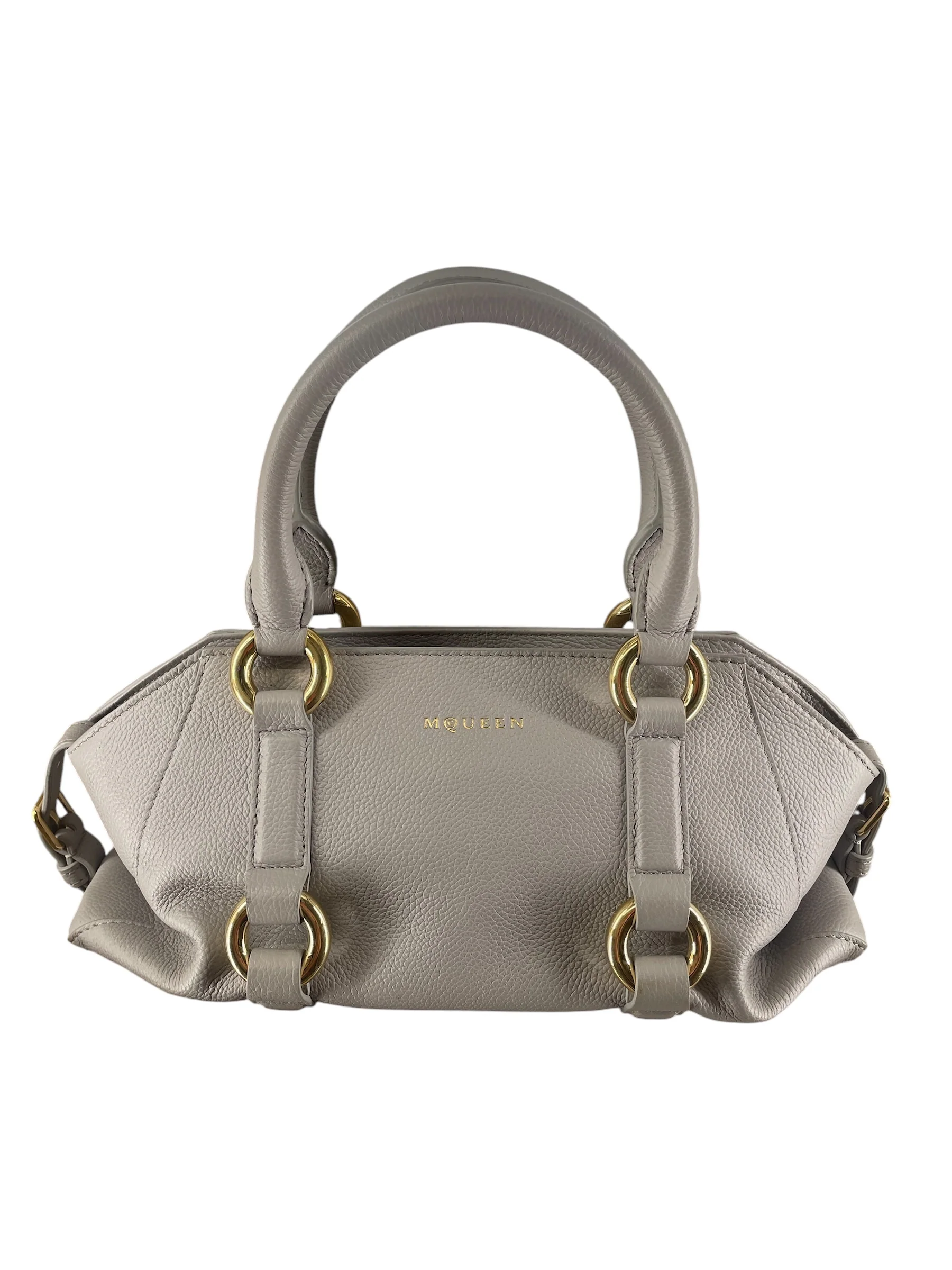Alexander McQueen/Hand Bag/Leather/GRY/MINI FARRINGDON SATCHEL