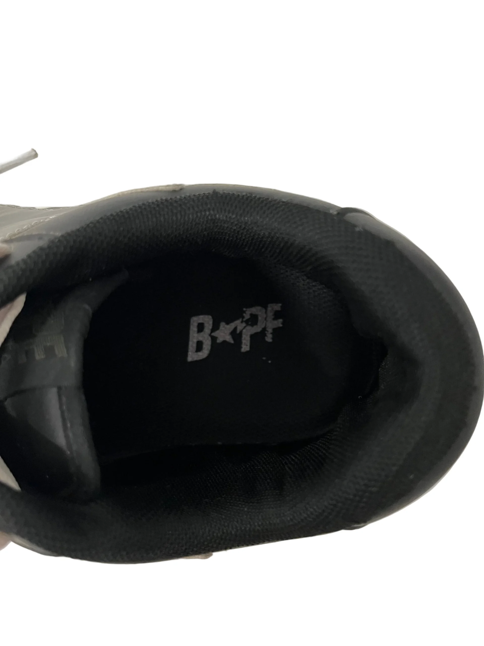 BAPE STA!/Low-Sneakers/US 9/Graphic/Leather/BLK/KANJI LETTERS/REFLECTIVE LOGO