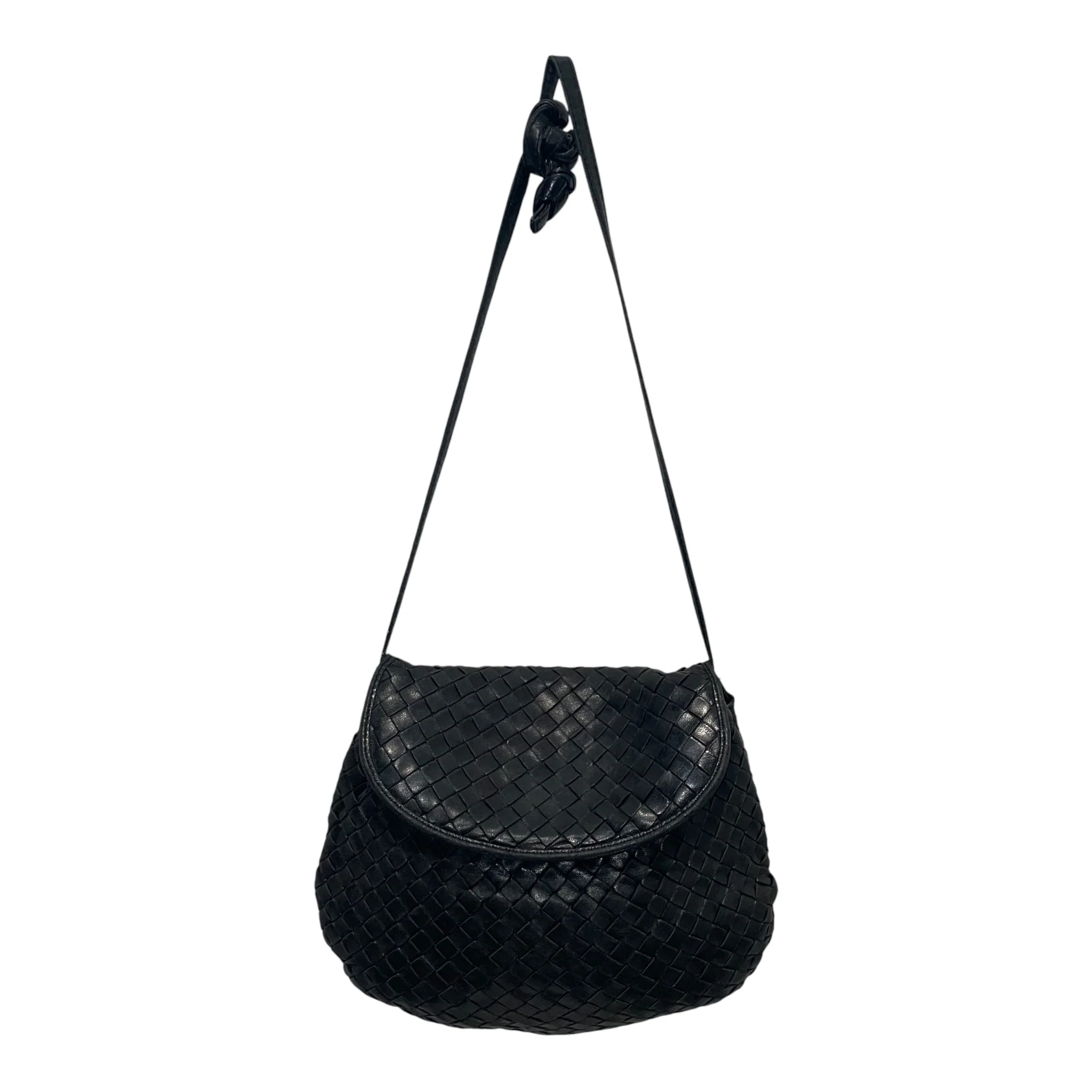 BOTTEGA VENETA/Cross Body Bag/Leather/BLK/INTRECCIATO CROSSBODY BAG