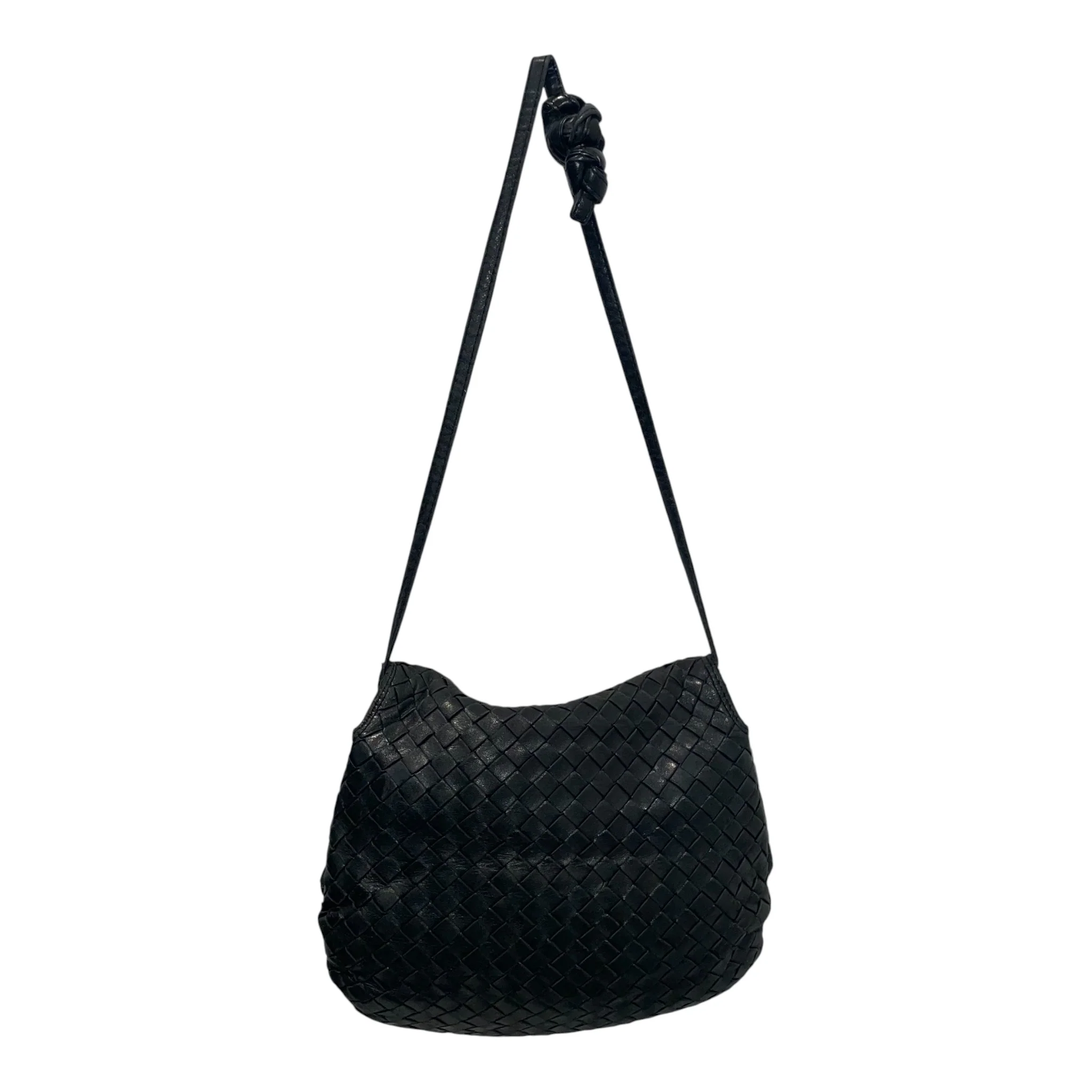 BOTTEGA VENETA/Cross Body Bag/Leather/BLK/INTRECCIATO CROSSBODY BAG