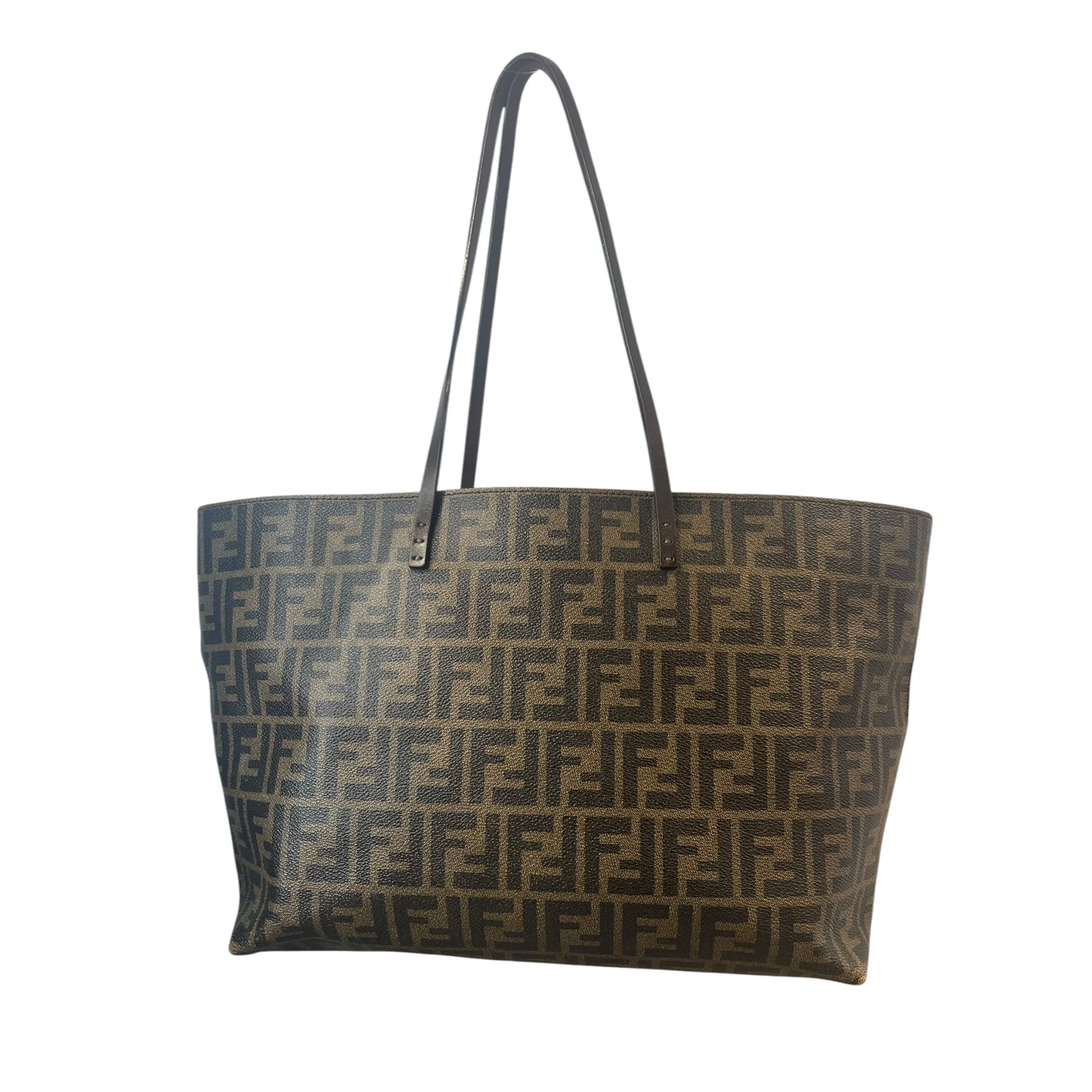 FENDI/Tote Bag/Hombre Check/Leather/CML/ZUCCA LEATHER TOTE
