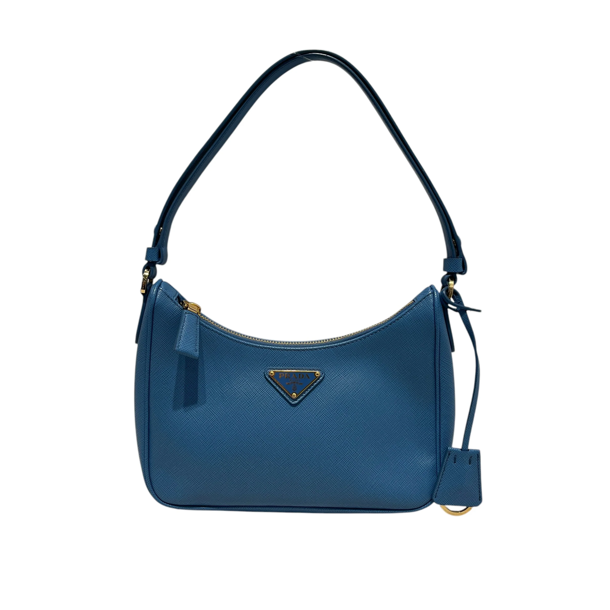 PRADA/Hand Bag/Leather/BLU/re-edition saffiano hobo mini