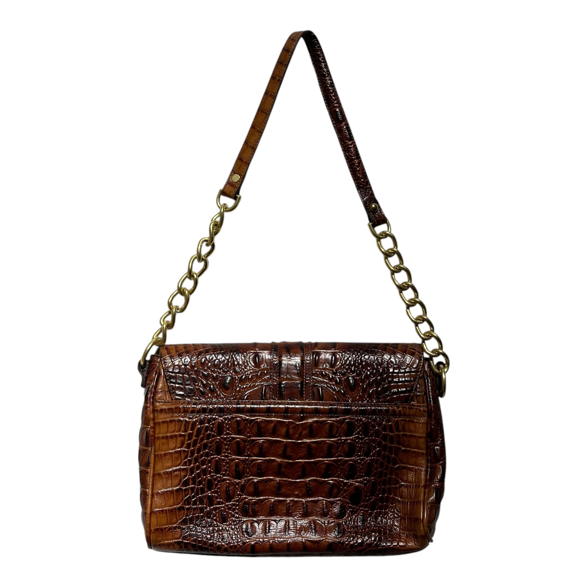 Brahmin/Hand Bag/Animal Pattern/Leather/BRW/CROC LEATHER