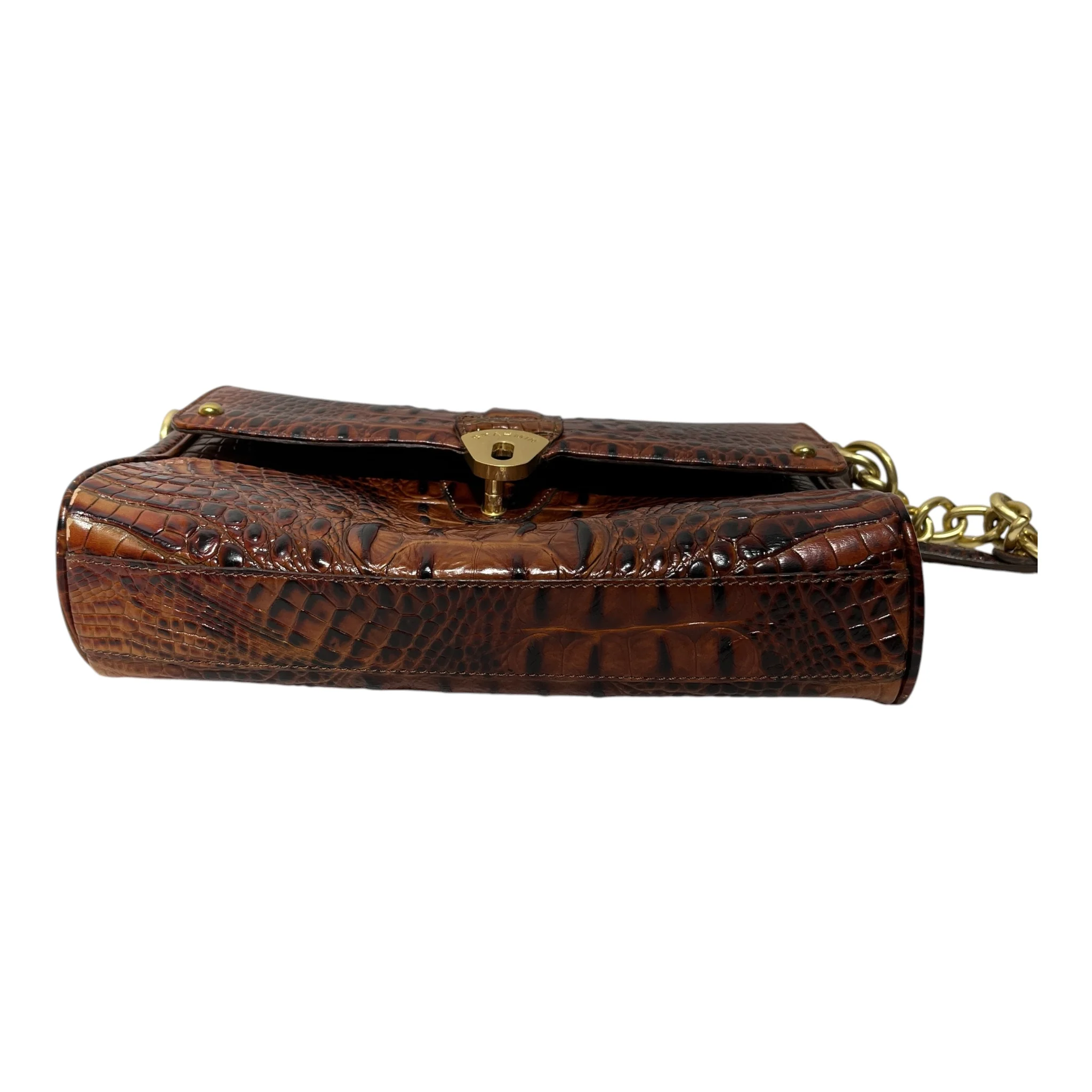 Brahmin/Hand Bag/Animal Pattern/Leather/BRW/CROC LEATHER