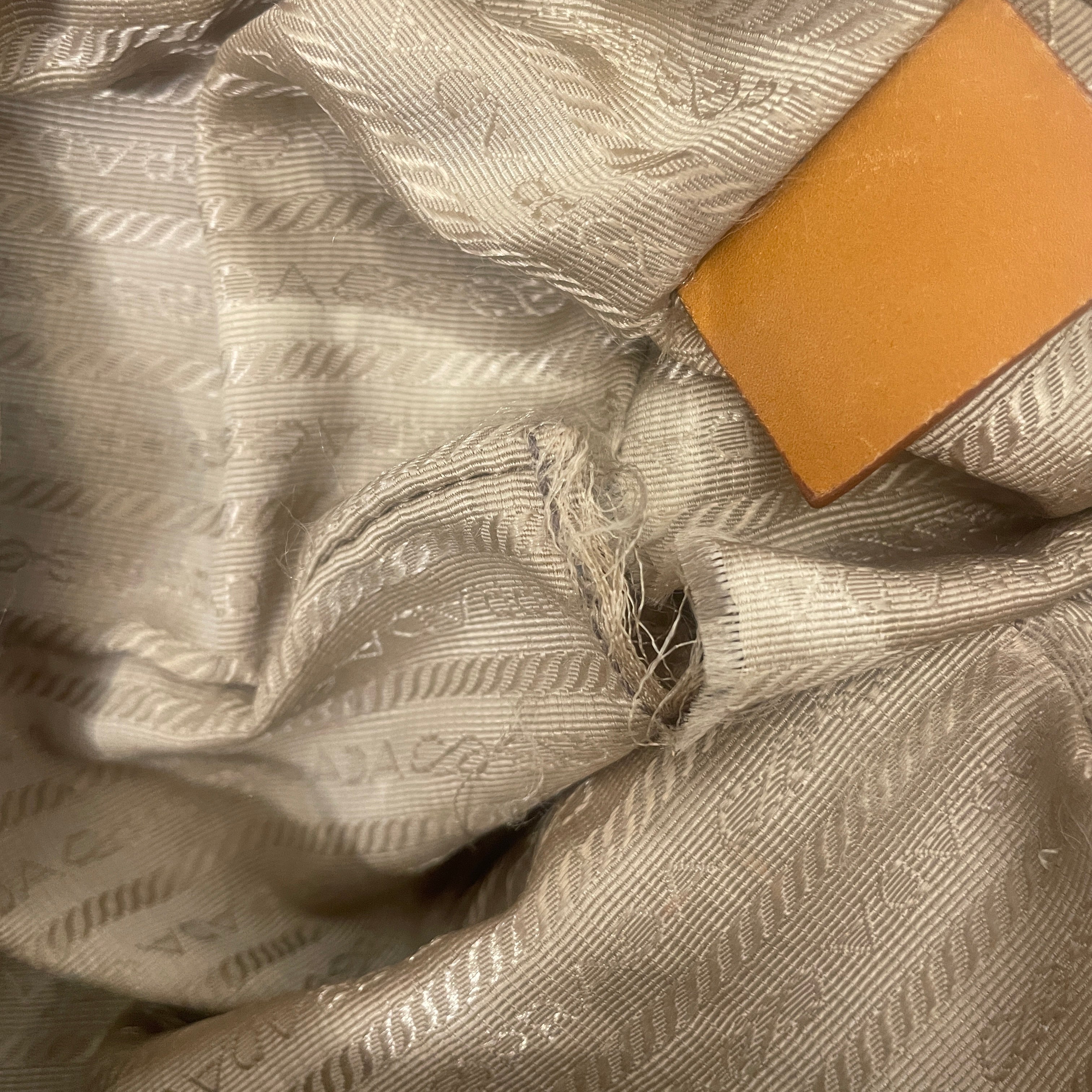 PRADA/Bag/Cotton/BEG/JACQUARD CANVAS BAG