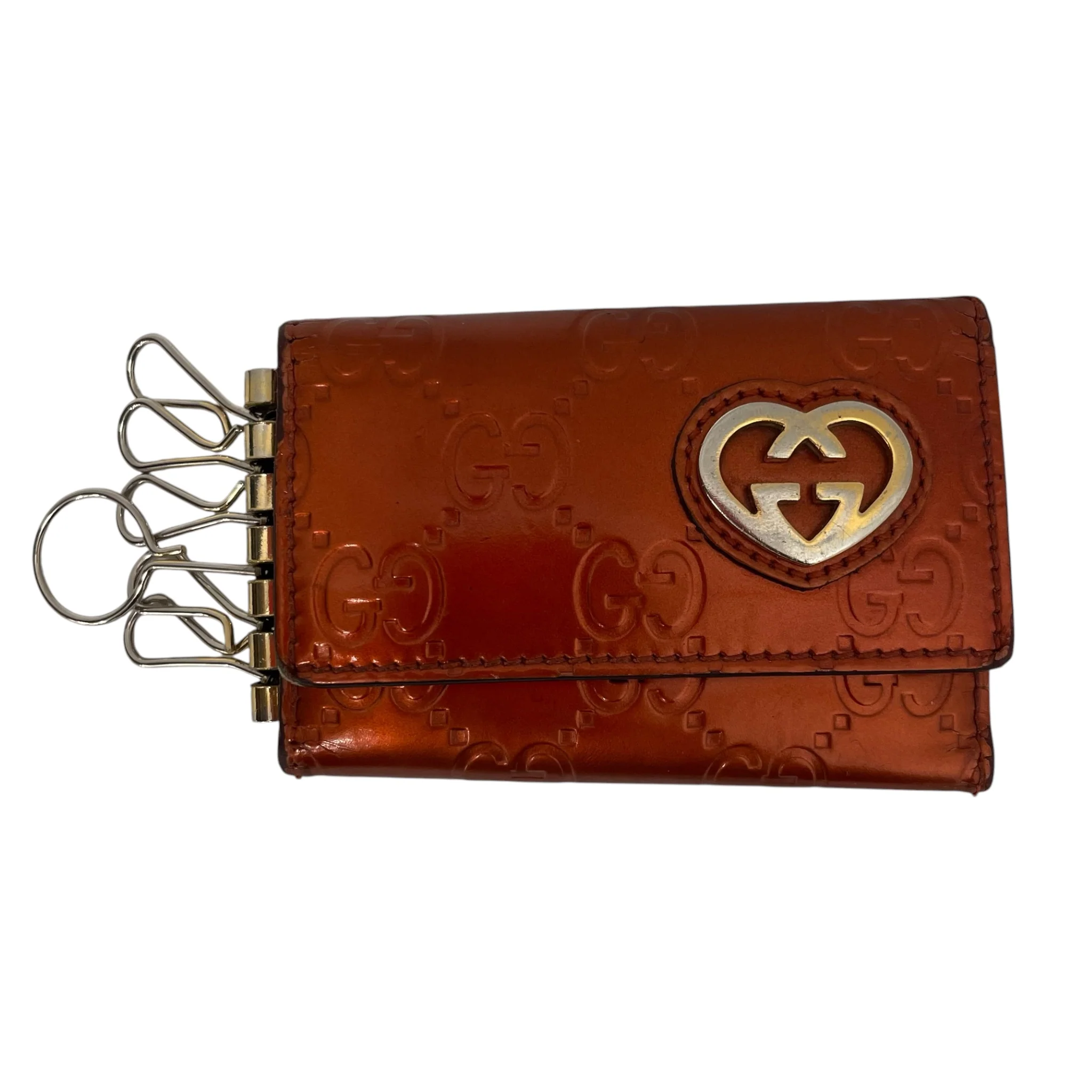 GUCCI/Monogram/Cowhide/ORN/KEY CHAIN WALLLET HEART