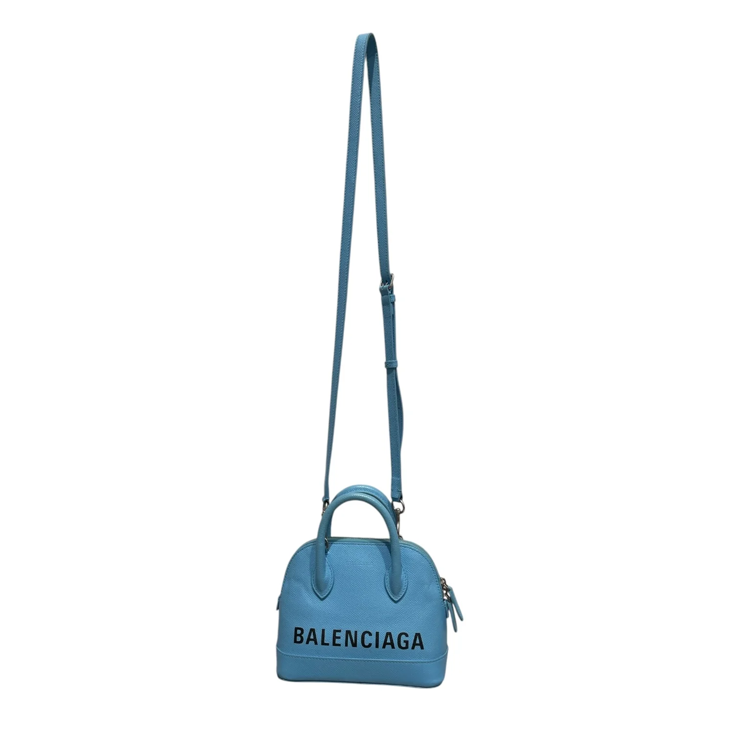 BALENCIAGA/Cross Body Bag/Leather/BLU/Blue Ville Top Handle XXS Bag