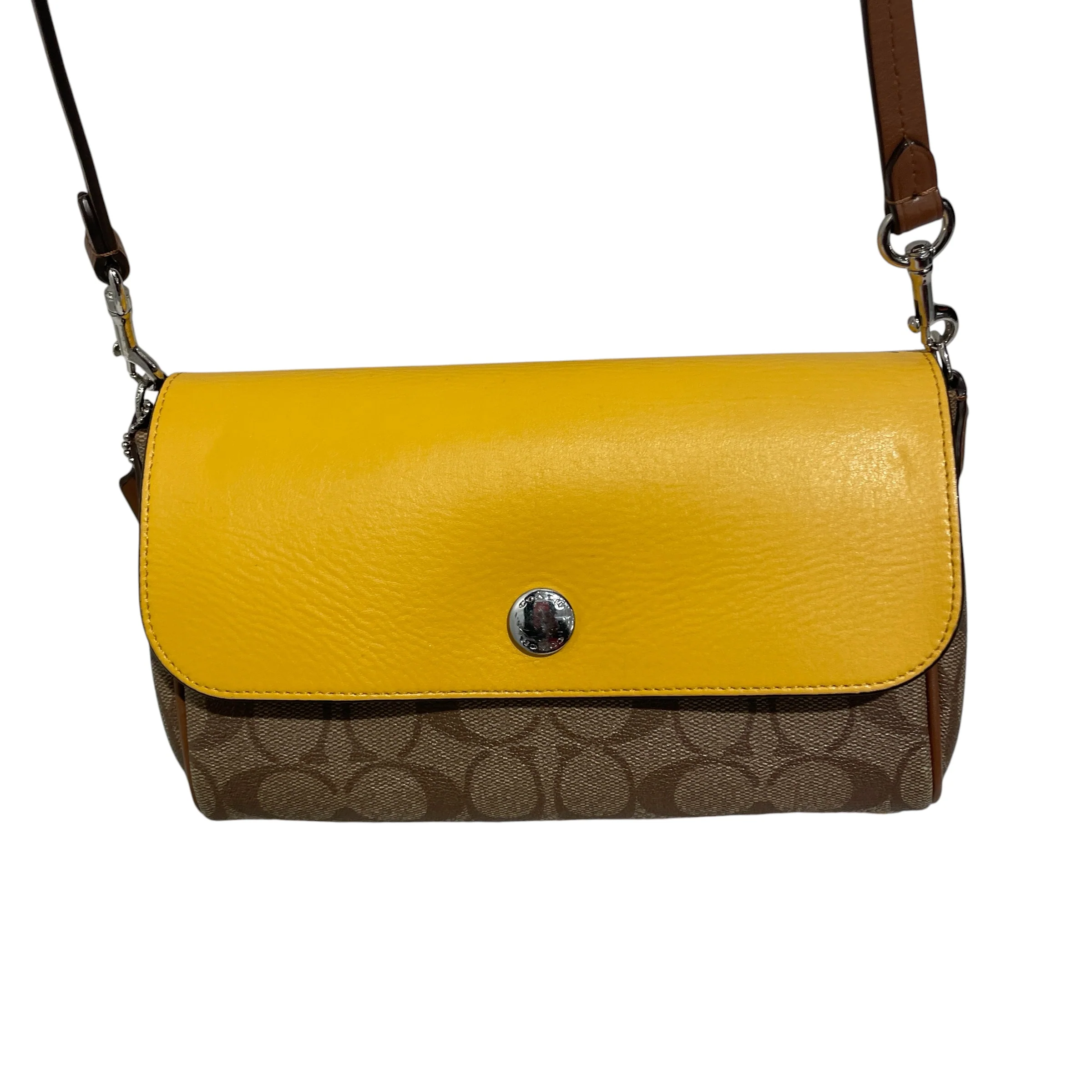 COACH/Cross Body Bag/Monogram/Leather/KHK/