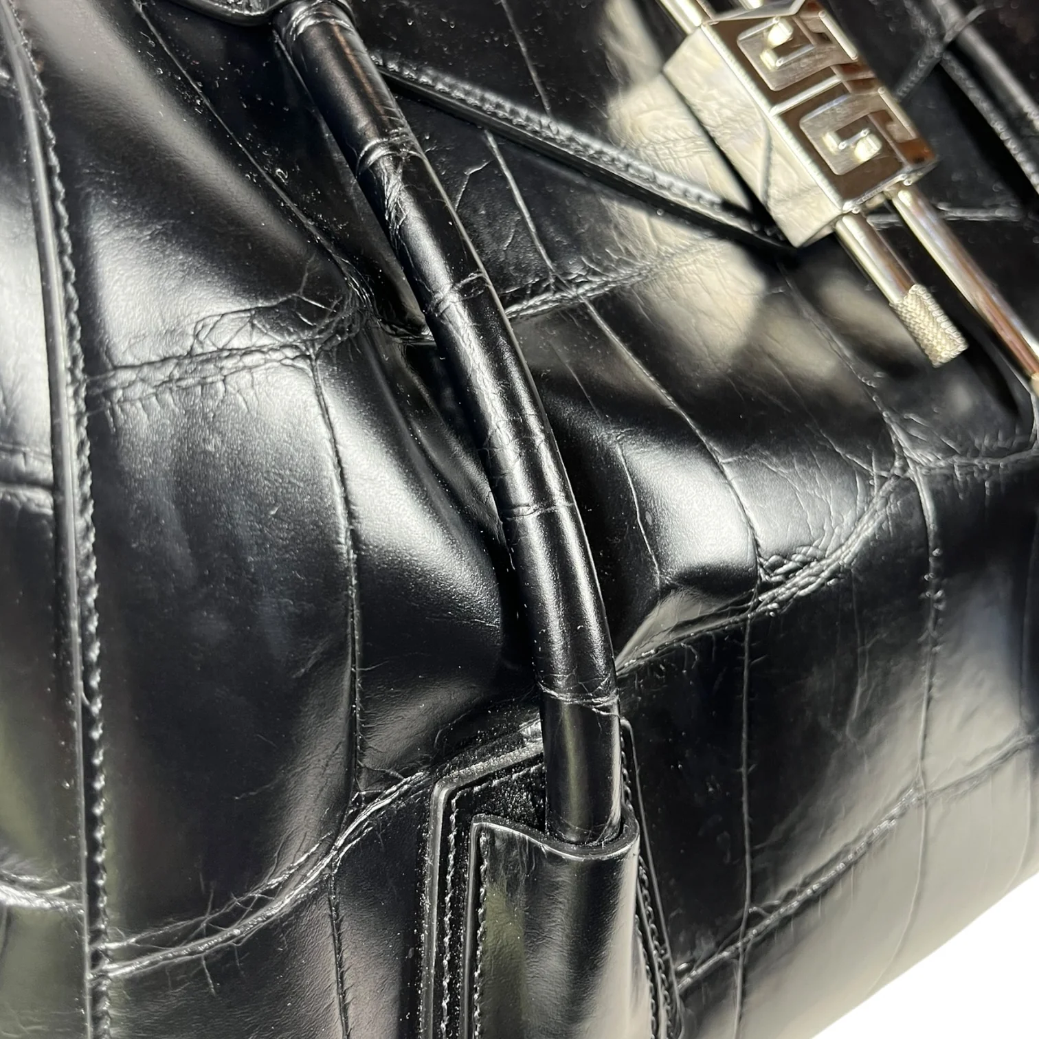 GIVENCHY/Luggage/Leather/BLK/Antigona Soft Lock Crocodile