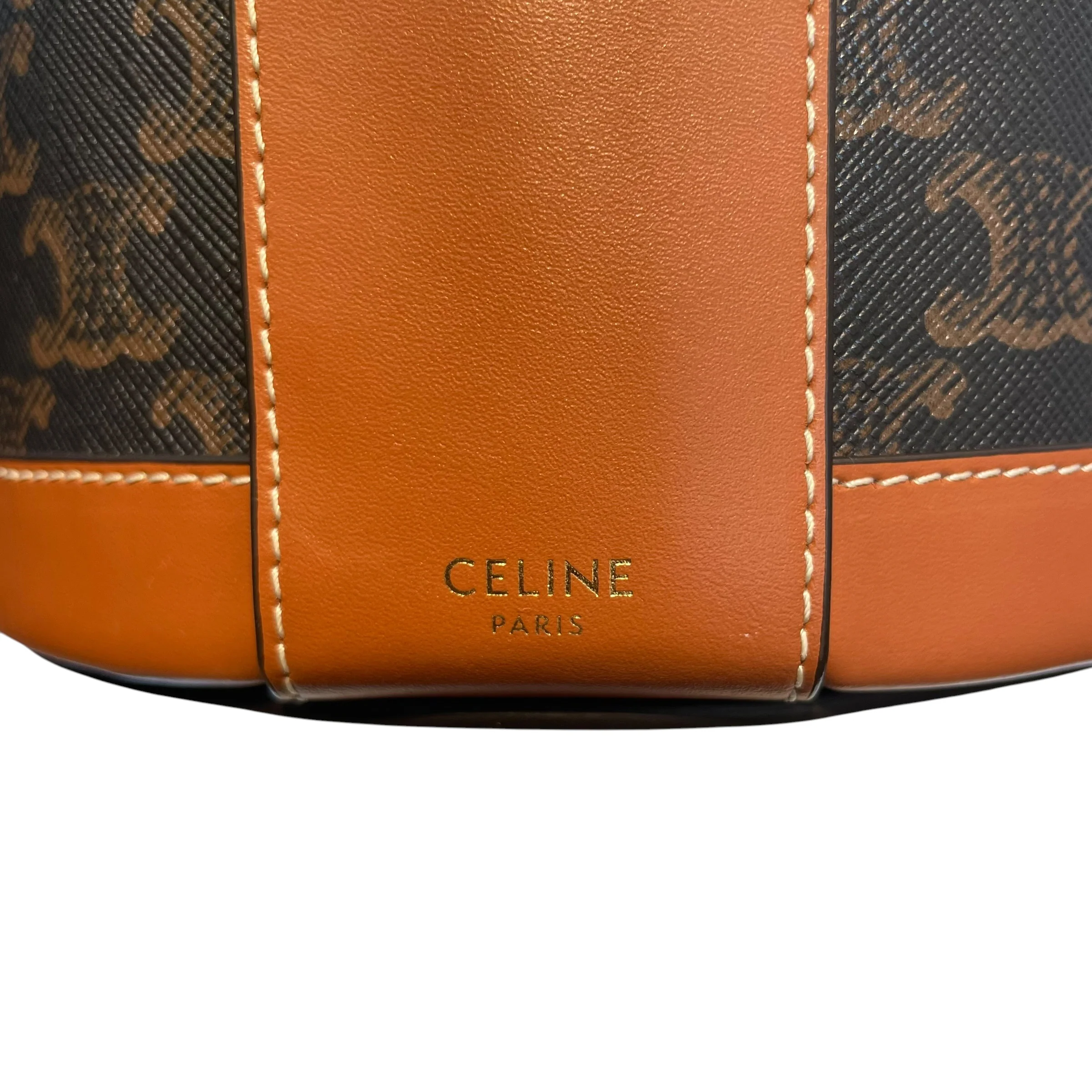 CELINE/Bag/Monogram/Leather/BRW/ROUND CELINE TAMBOUR BAG