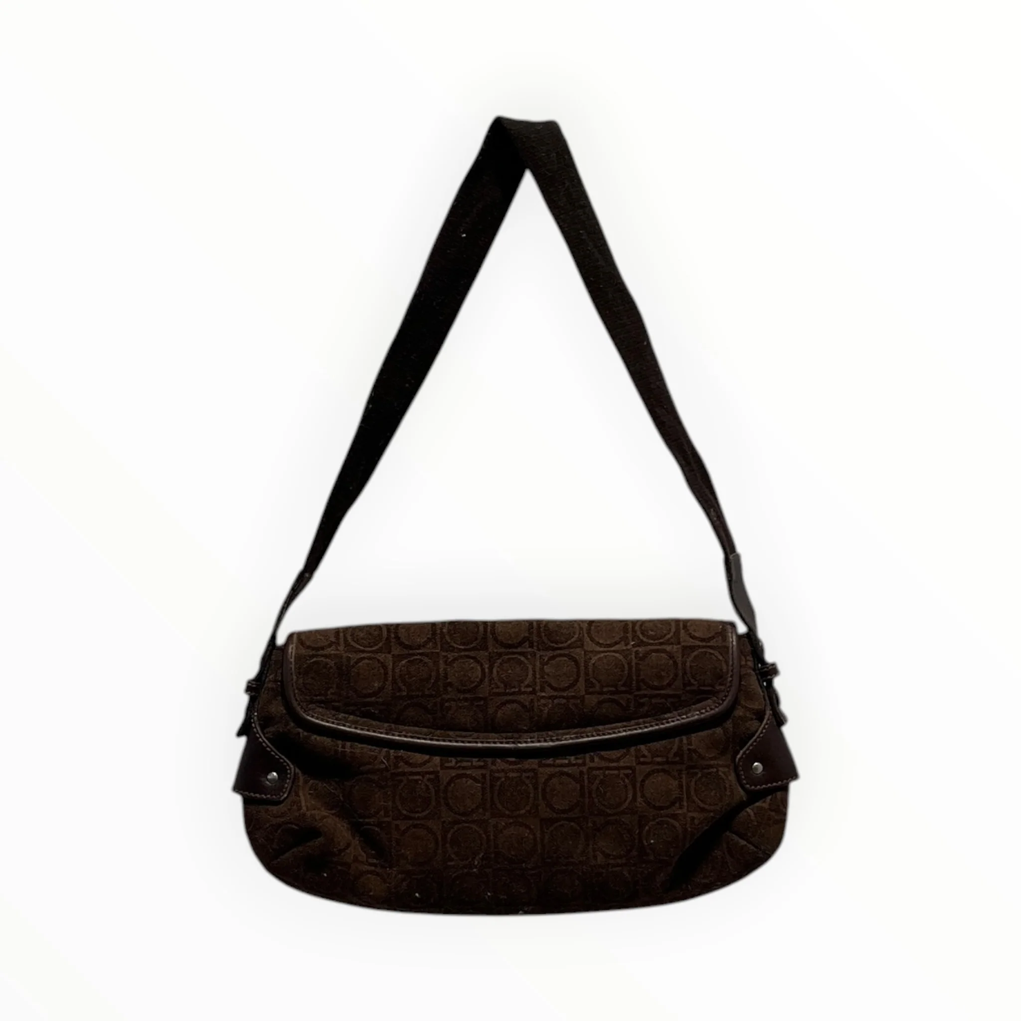 Salvatore Ferragamo/Hand Bag/Cotton/BRW/canvas gancini