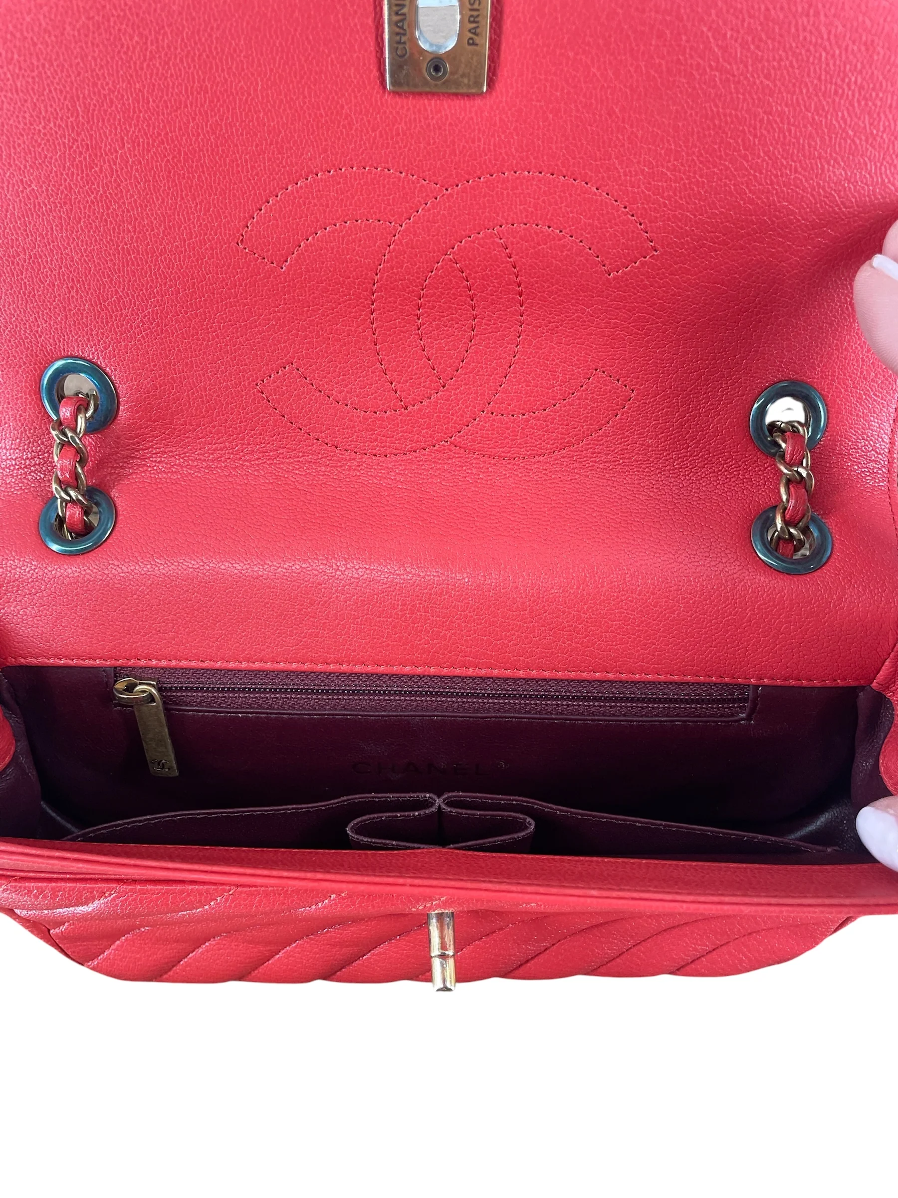 CHANEL/Bag/Leather/ORN/22105813 GLD HRDWRE DIAG LINES