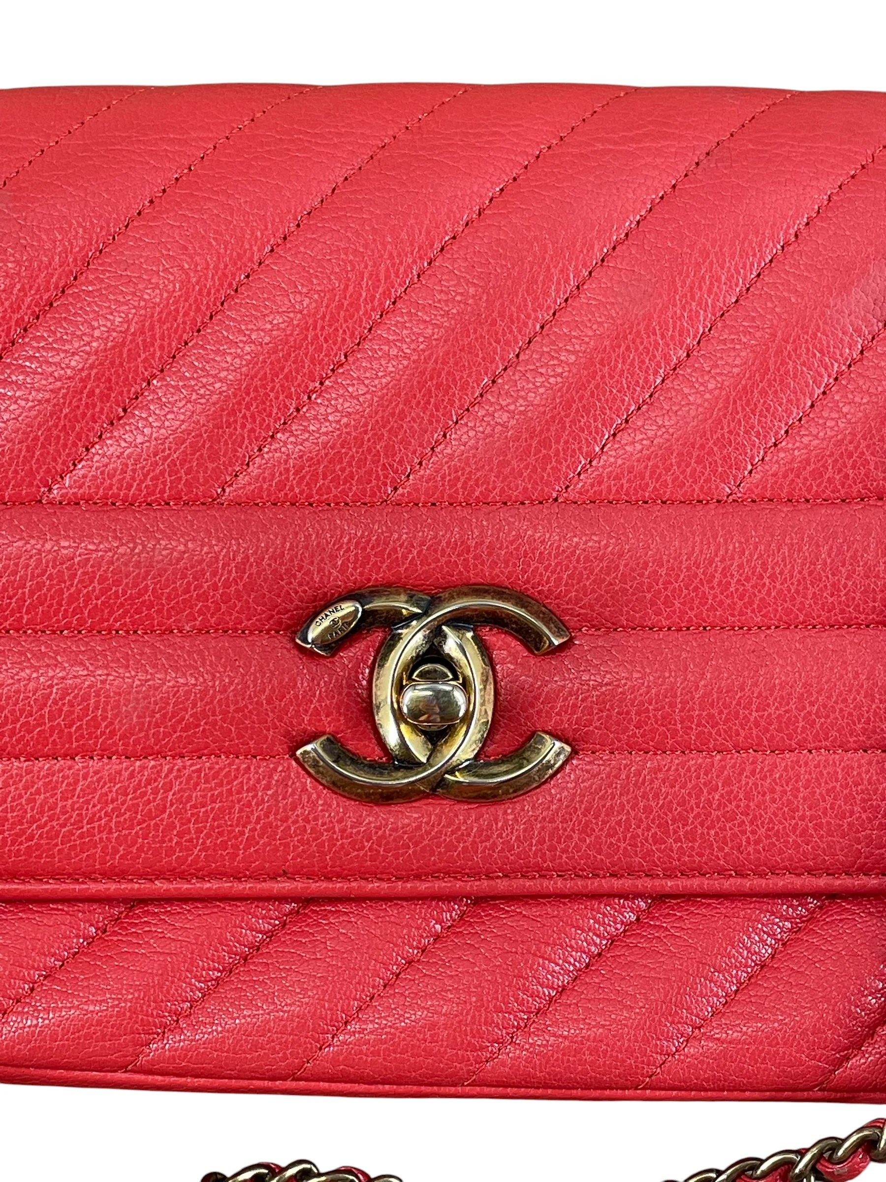 CHANEL/Bag/Leather/ORN/22105813 GLD HRDWRE DIAG LINES