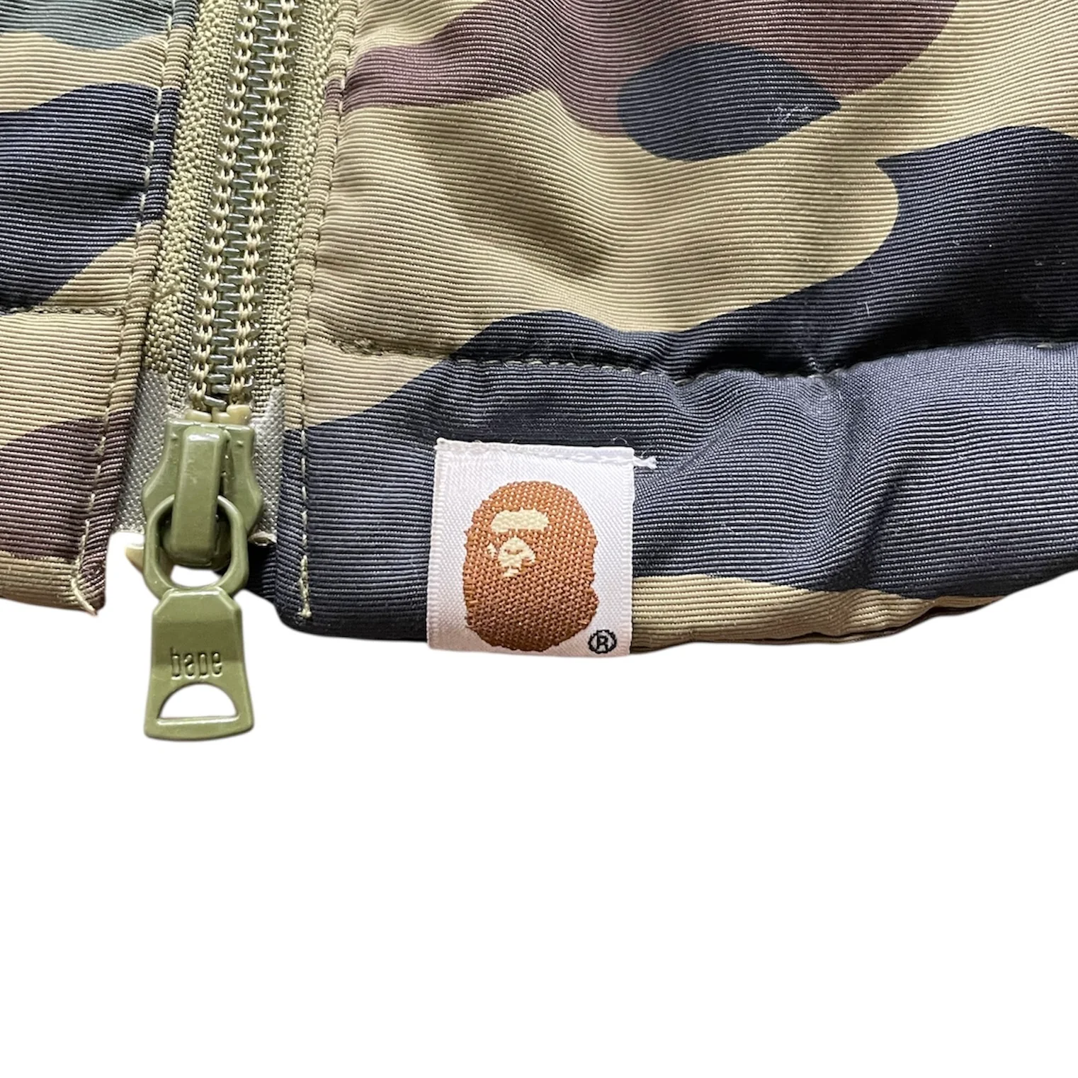 A BATHING APE/Puffer Jkt/S/Nylon/GRN/Camouflage/001GDI201002H