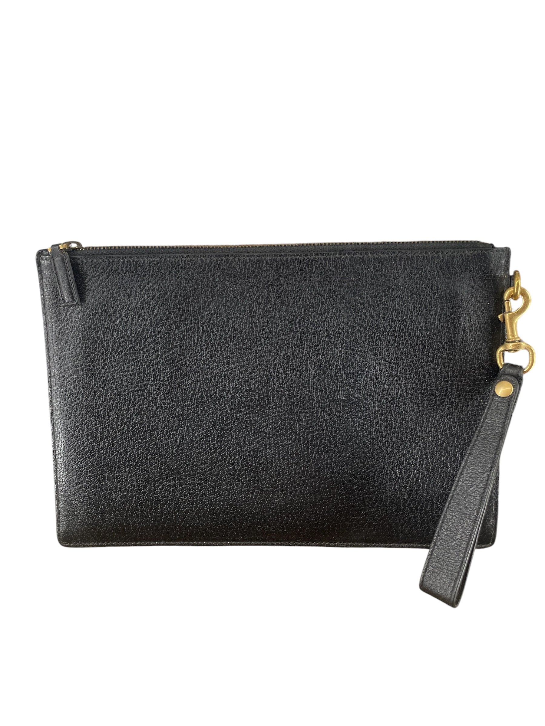 GUCCI/Pouch/Leather/BLK/475317203887 Gld Hrdwre