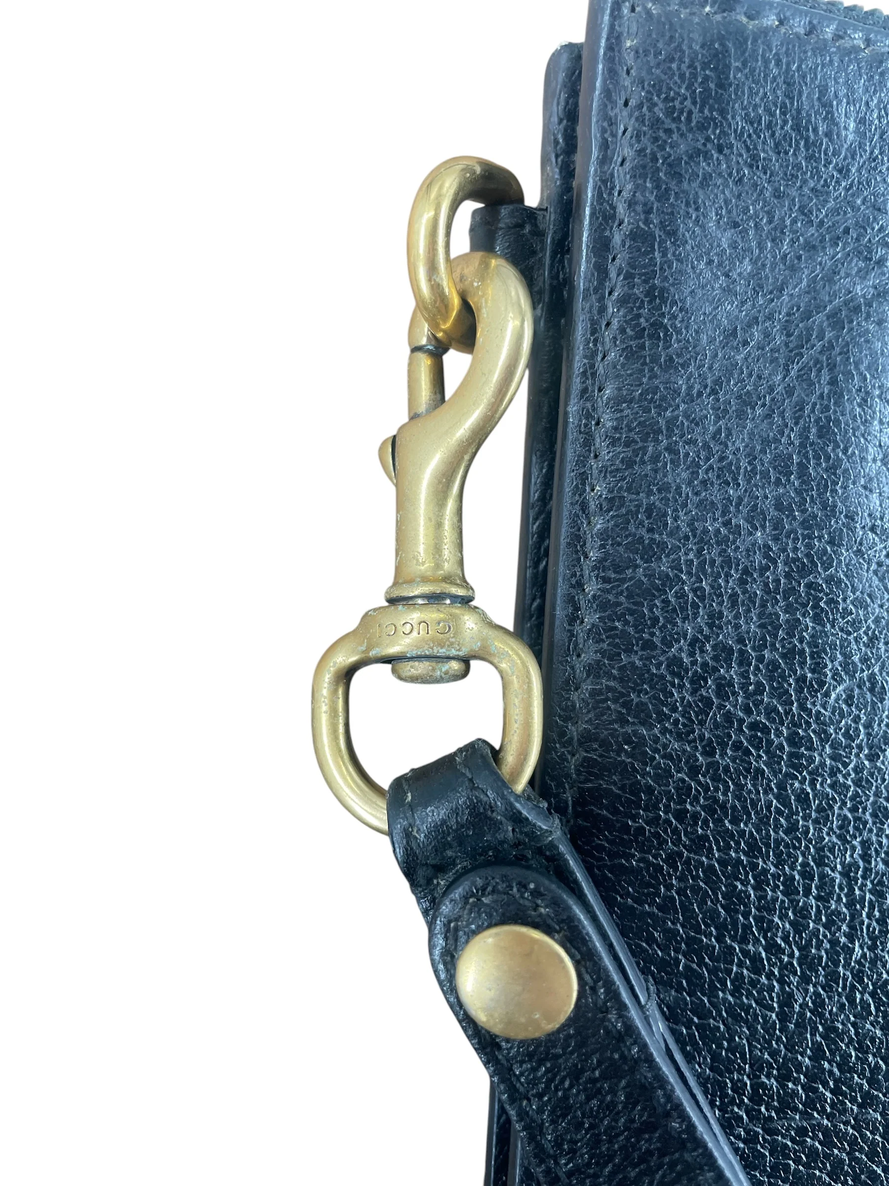 GUCCI/Pouch/Leather/BLK/475317203887 Gld Hrdwre